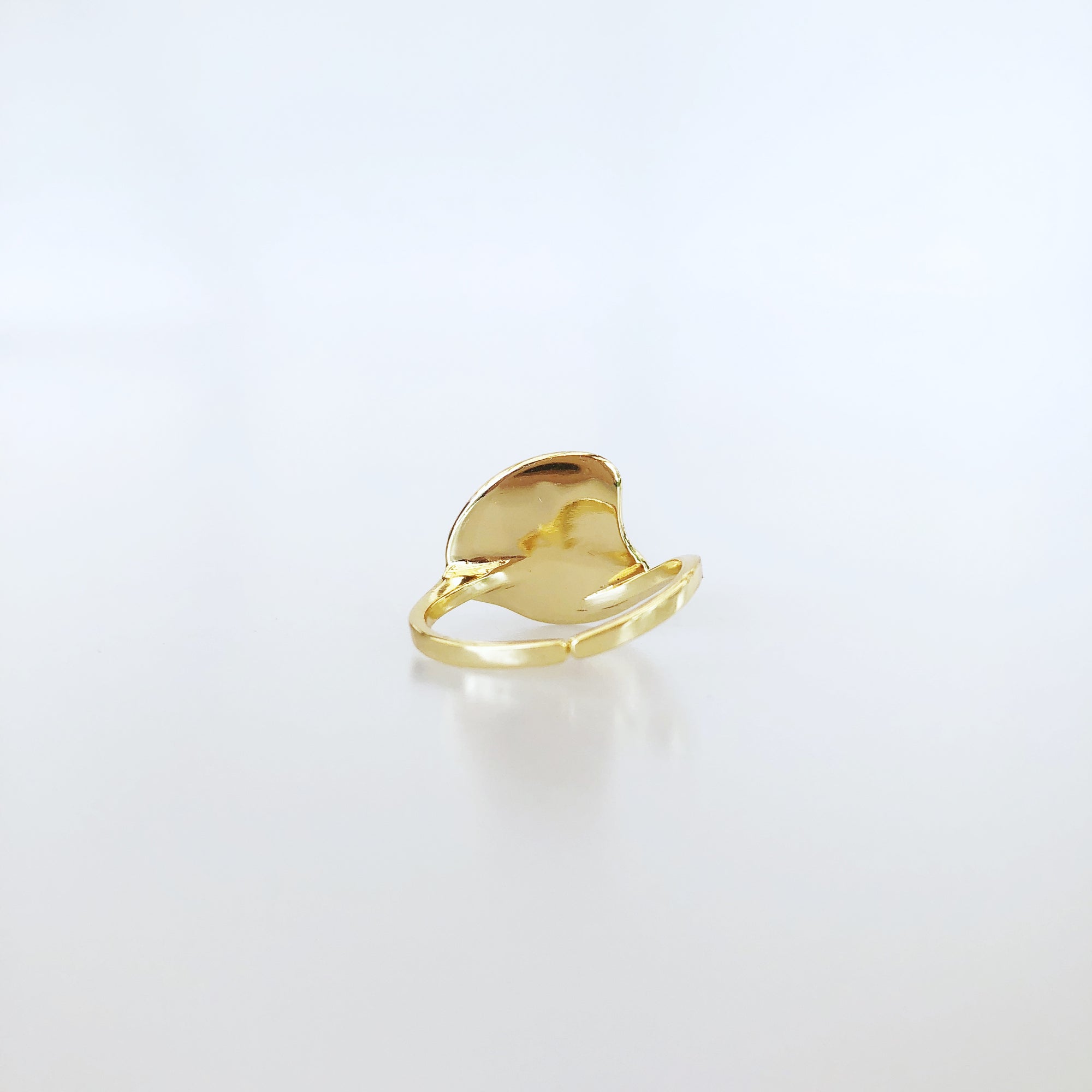 Adjustable White Enamel Pearl Ring. Asian Boutique Jewelry from New York. Gold ring for women, contemporary jewelry, gold ring, sterling silver ring, pearl ring, gold ring for women, artistic ring, adjustable ring, enamel ring, vermeil ring, asian ring, boutique ring, asian jewelry, 