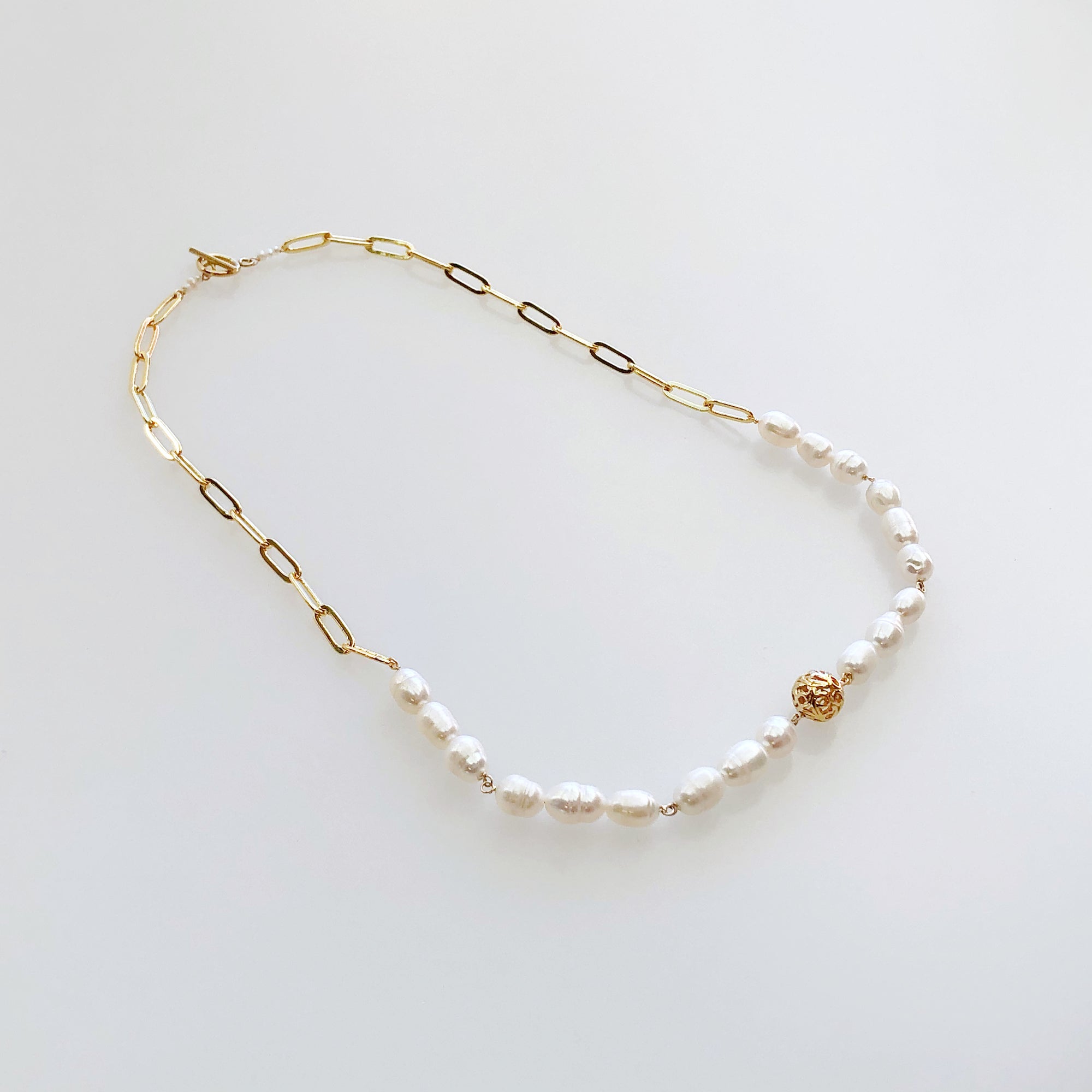 The Cloud Baroque Pearl and Chain Necklace