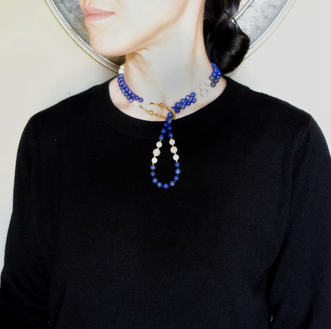 Return to Origin Beaded Lapis Necklace - Yun Boutique