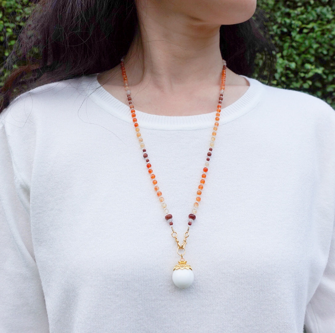 Return to Origin 4mm Carnelian Necklace - Yun Boutique