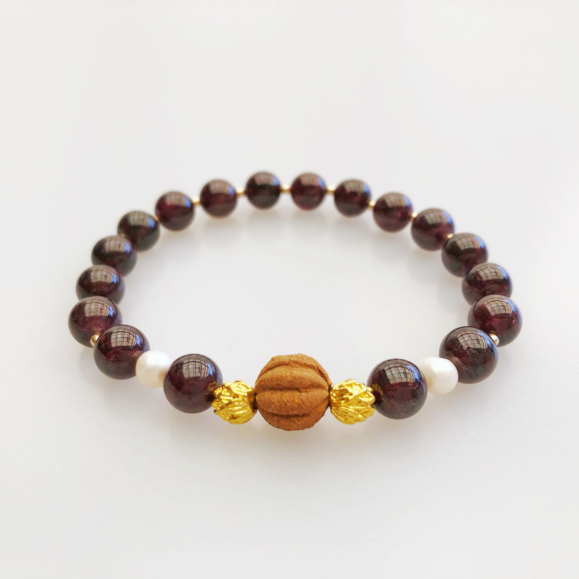 Beaded Garnet Herbal Bracelet