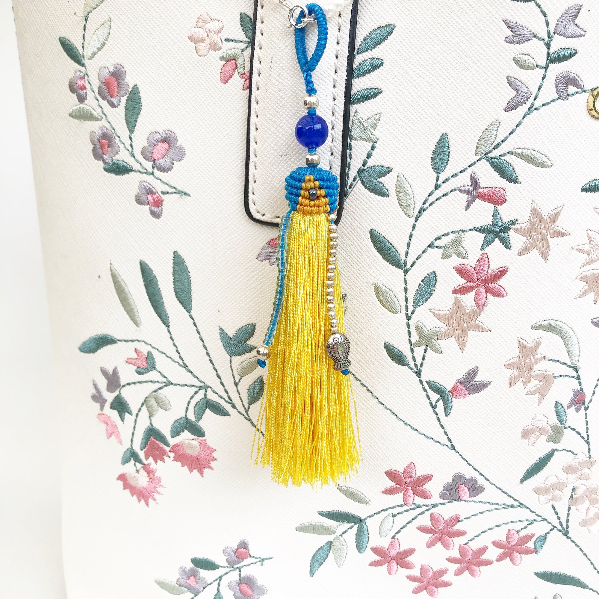 Yellow Silk Tassel Bag Accessory - Yun Boutique