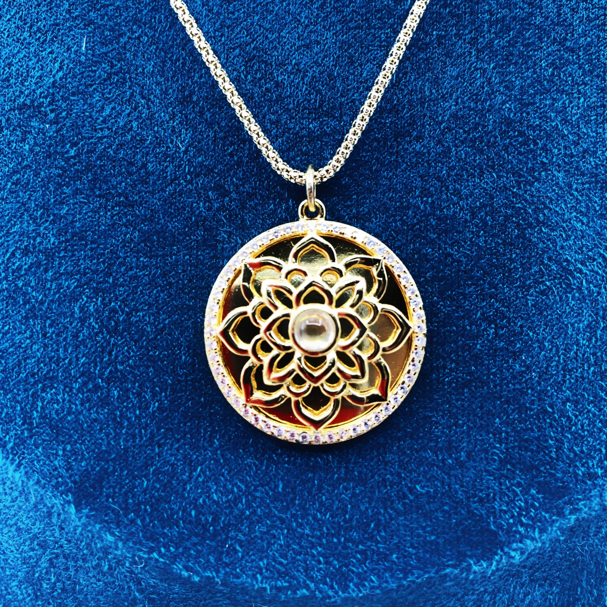 Yun Boutique Gold Lotus Pendant Necklace in Sterling Silver