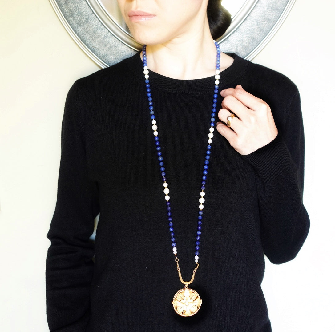 Return to Origin Beaded Lapis Necklace - Yun Boutique