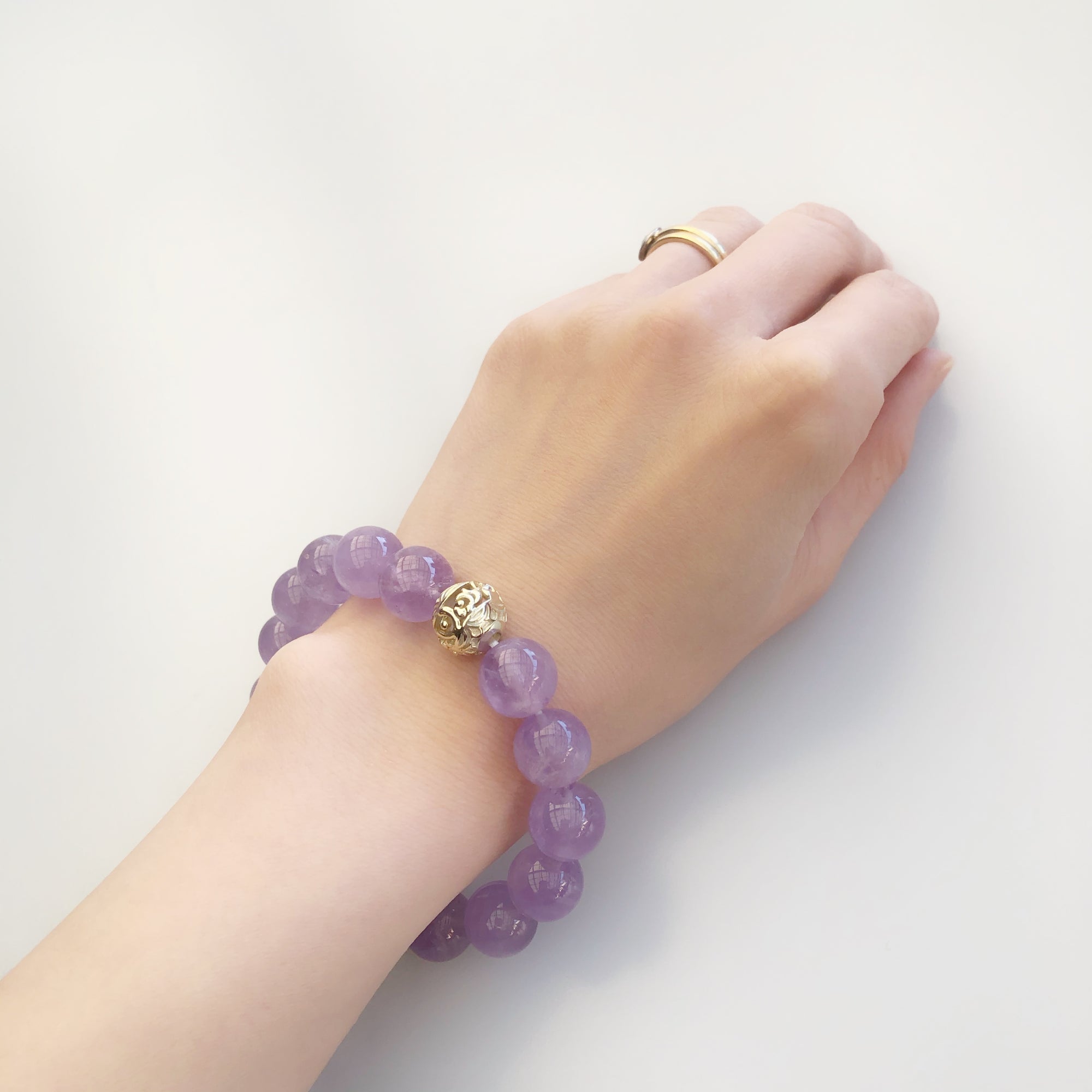 Beaded Amethyst Bracelet 12mm - Yun Boutique