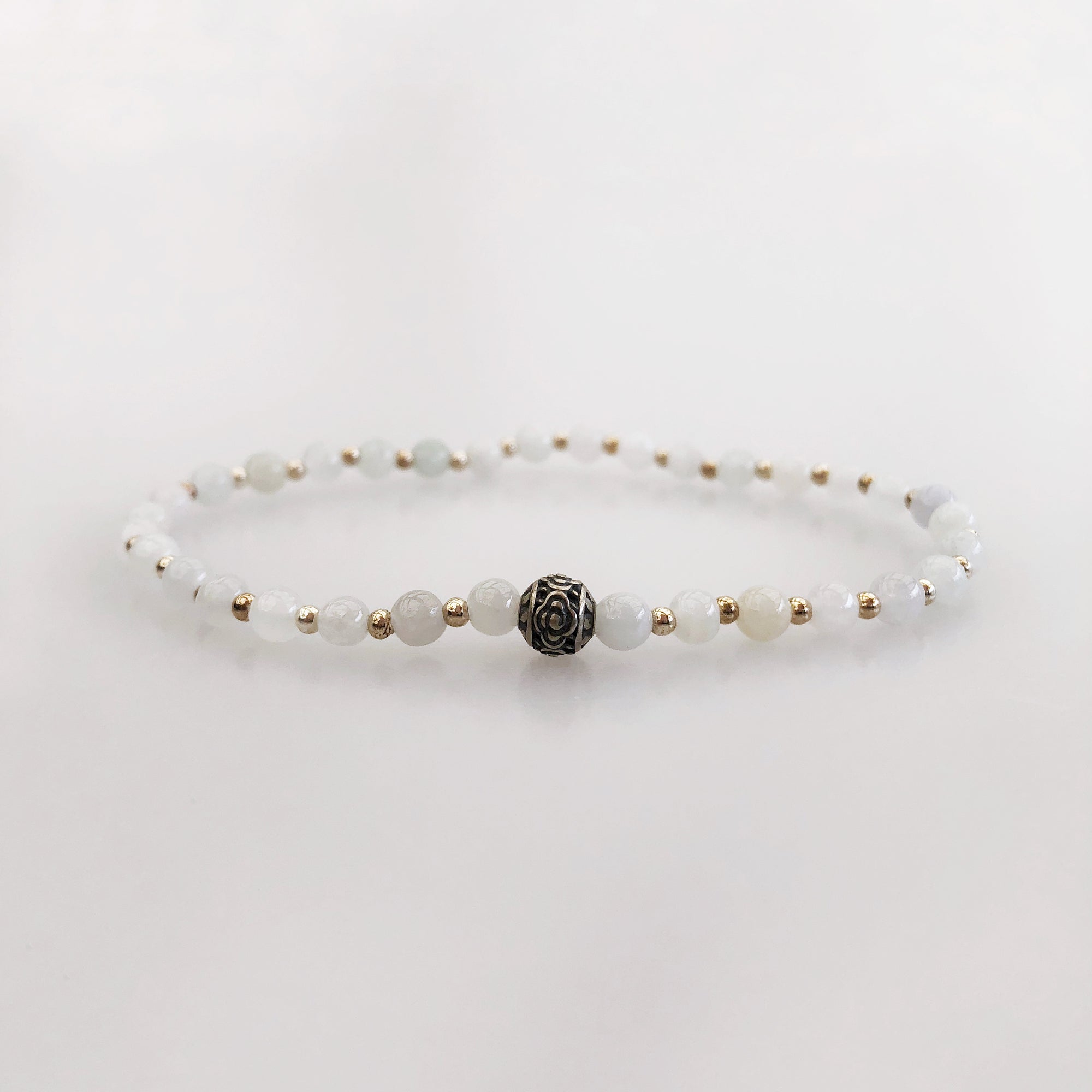 Silver Jadeite Auspicious Clouds Bracelet - Yun Boutique