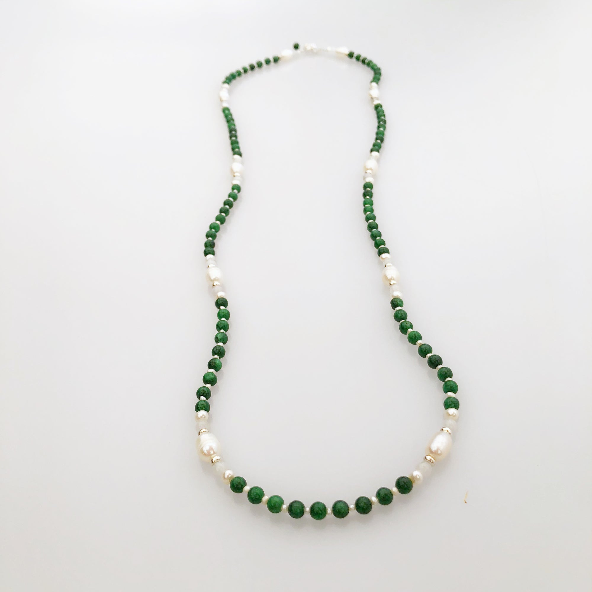 Return to Origin Green Jade Lariat Necklace