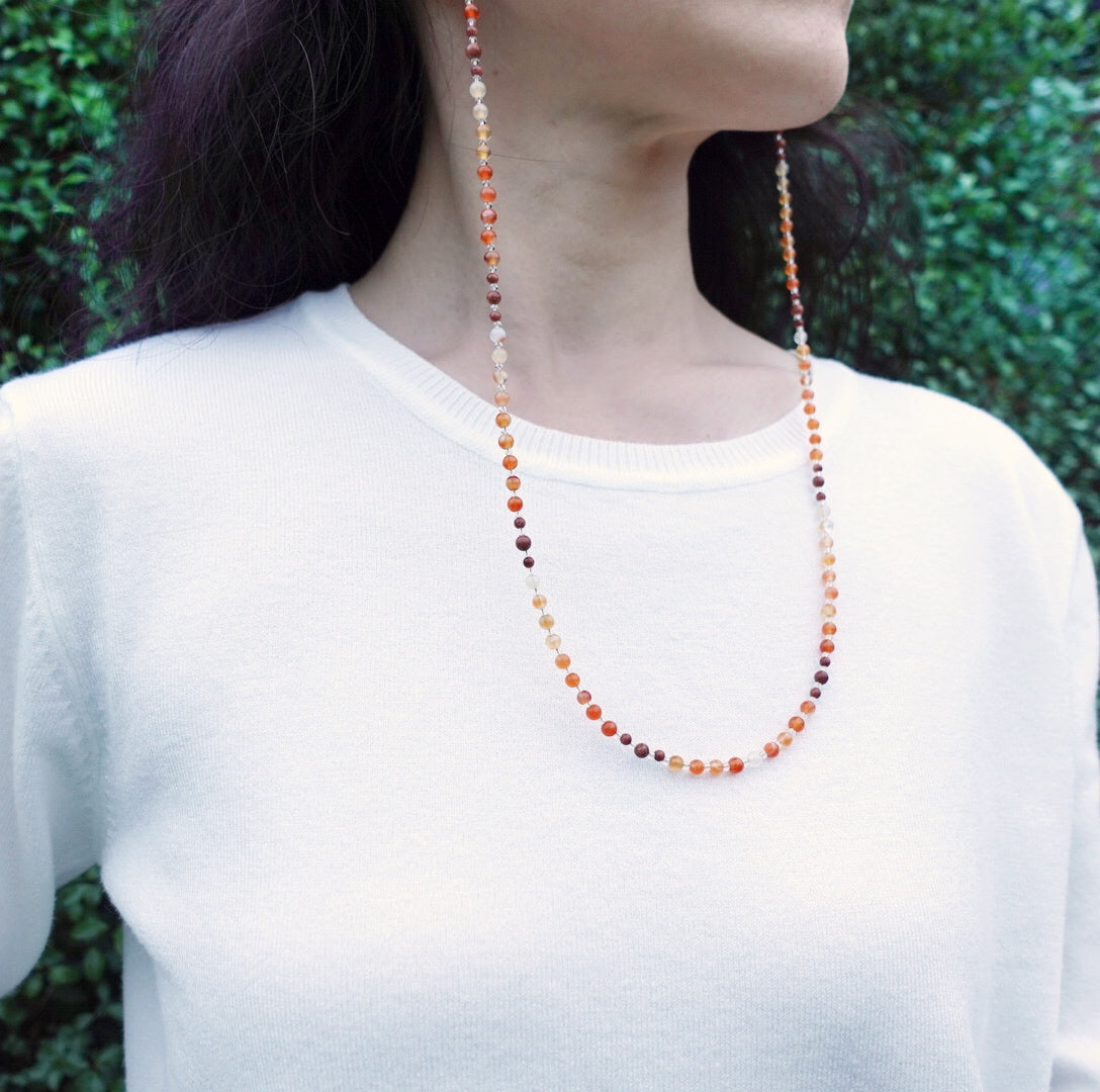 Return to Origin 4mm Carnelian Necklace - Yun Boutique