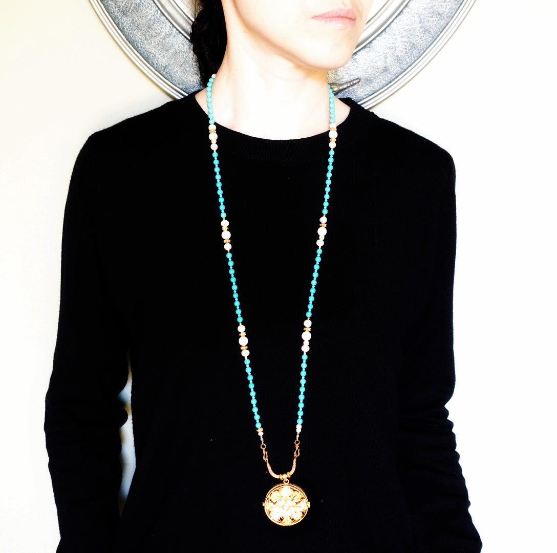 Return to Origin Natural Turquoise Beaded Necklace - Yun Boutique