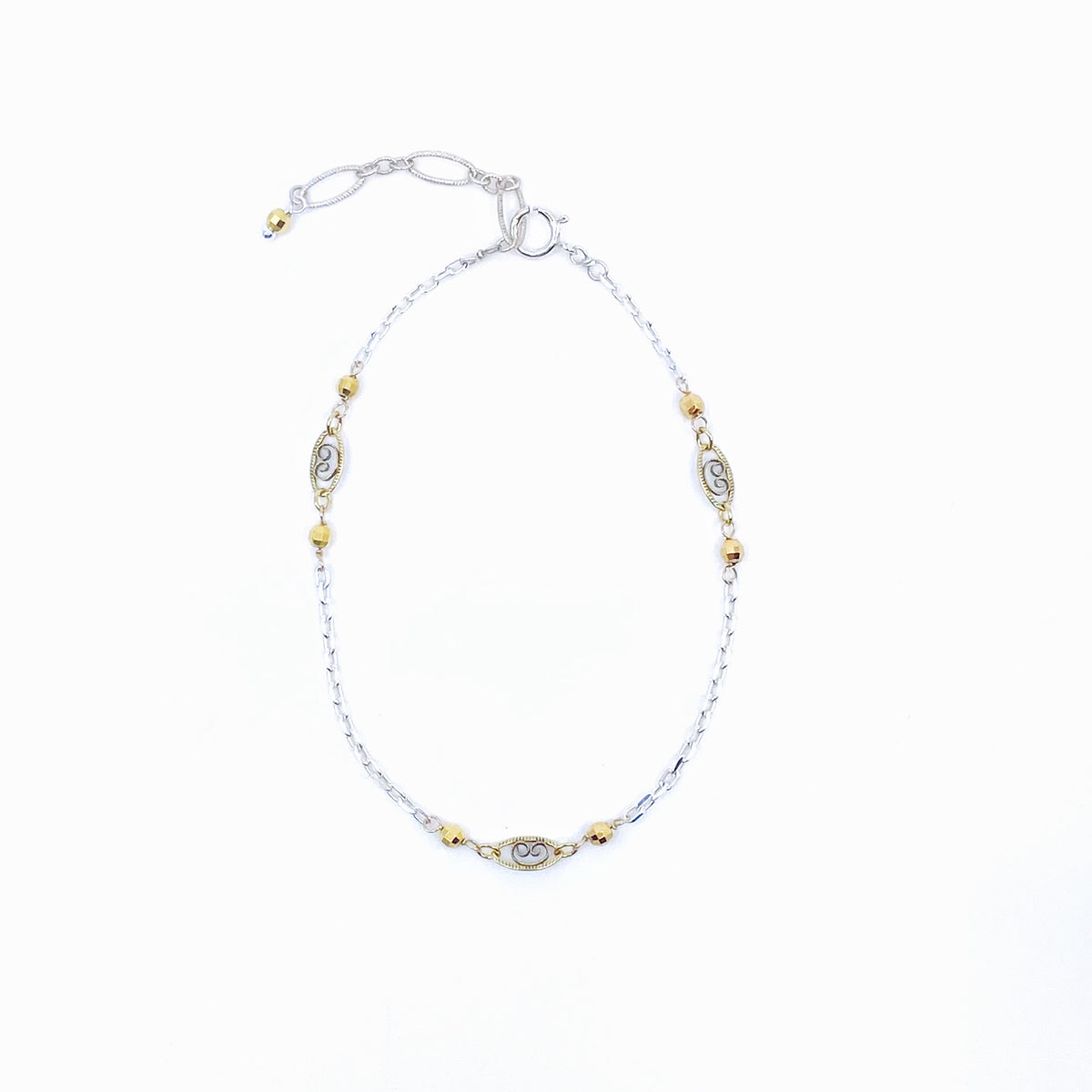 Silver and Gold Auspicious Clouds Bracelet - Yun Boutique