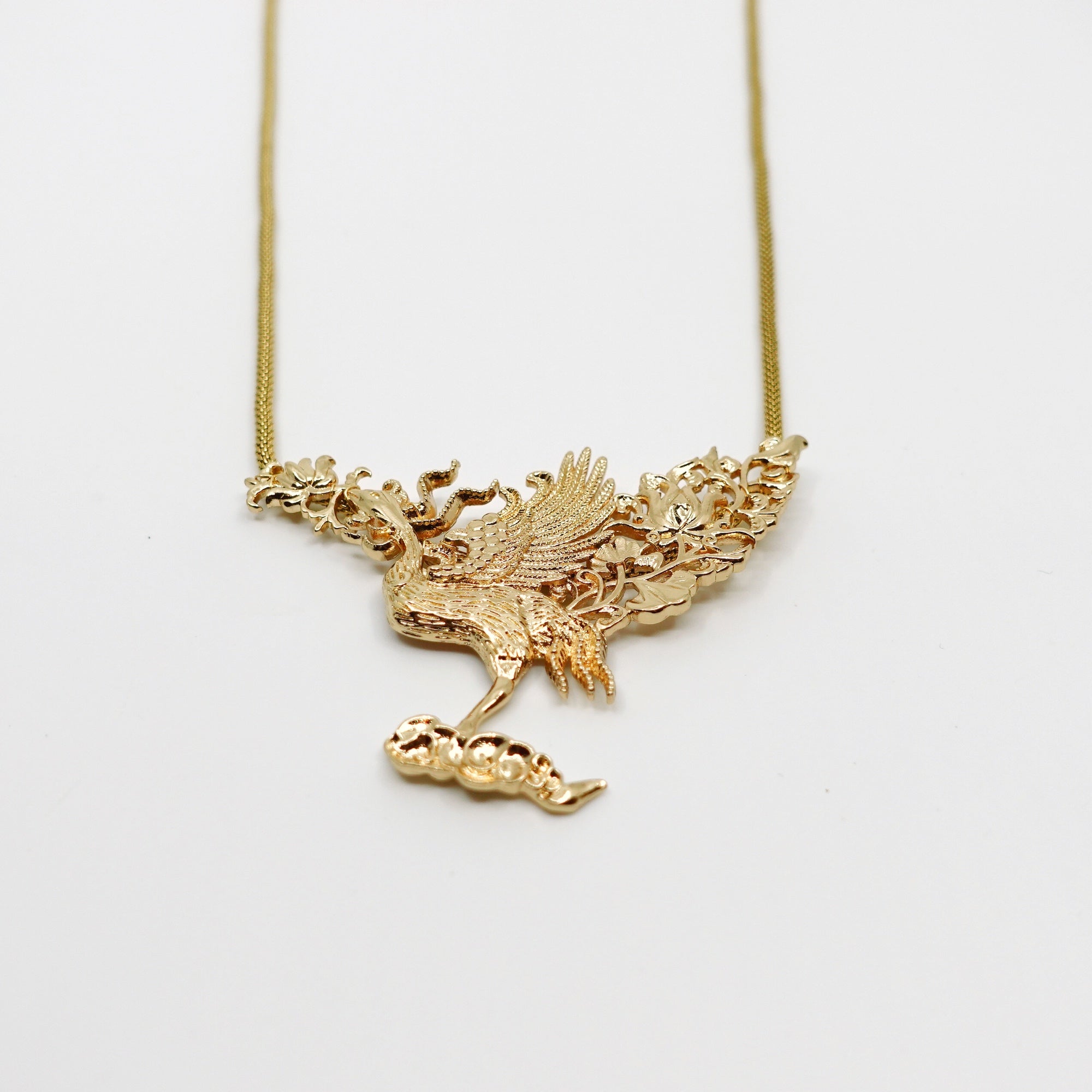 Gold Phoenix Pendant Necklace - Yun Boutique