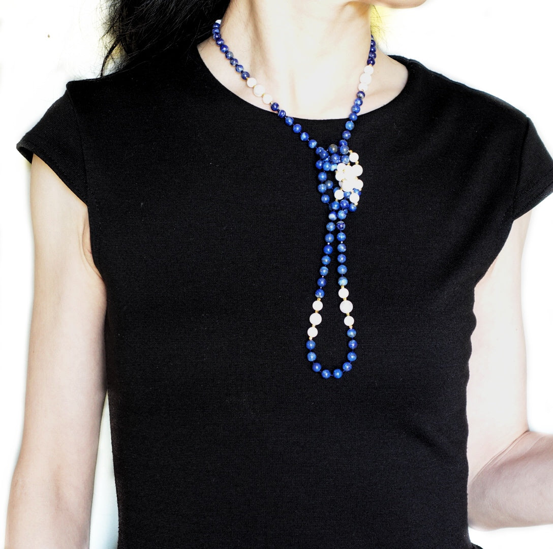 Return to Origin Beaded Lapis Necklace - Yun Boutique