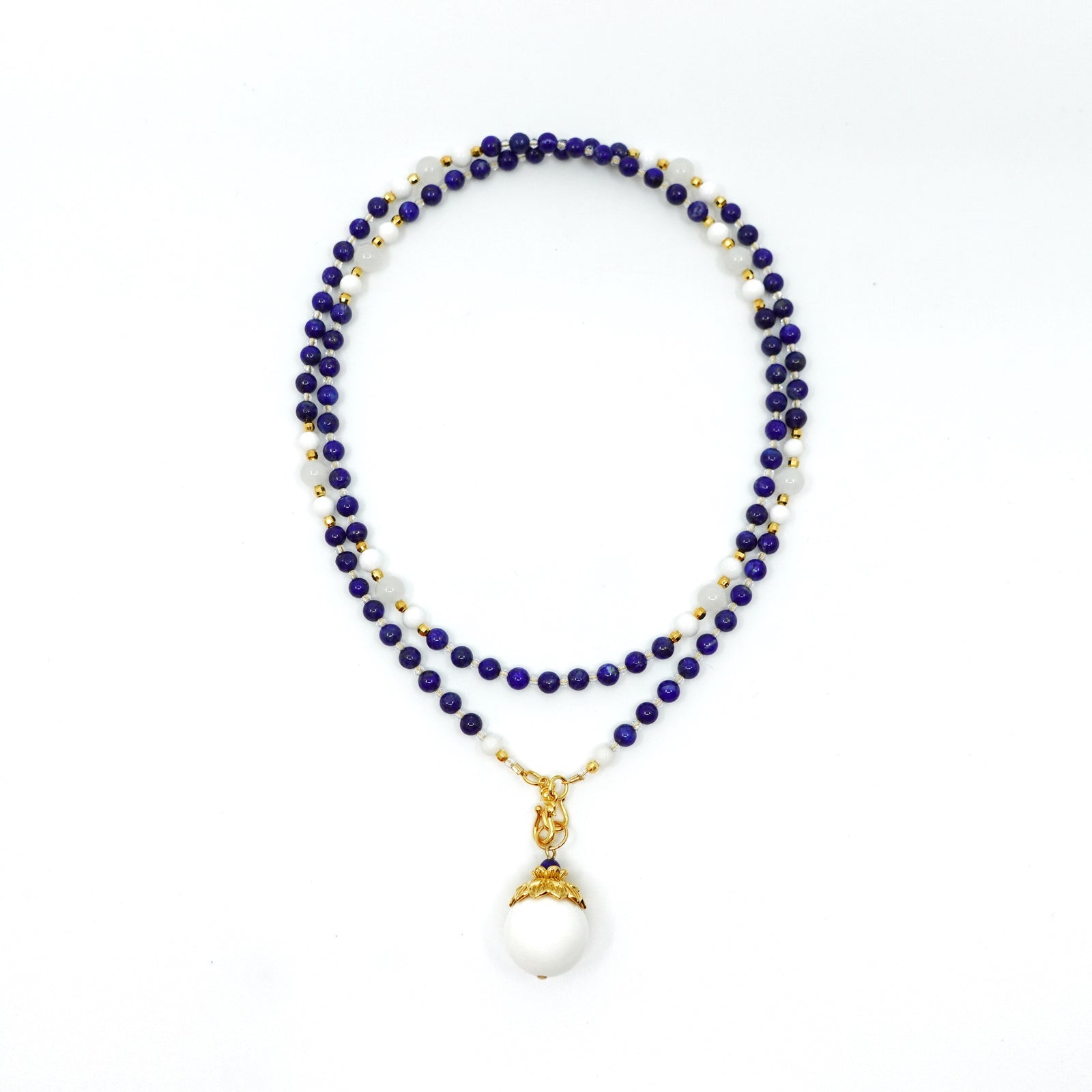 Return to Origin 4mm Lapis Pendant Necklace - Yun Boutique