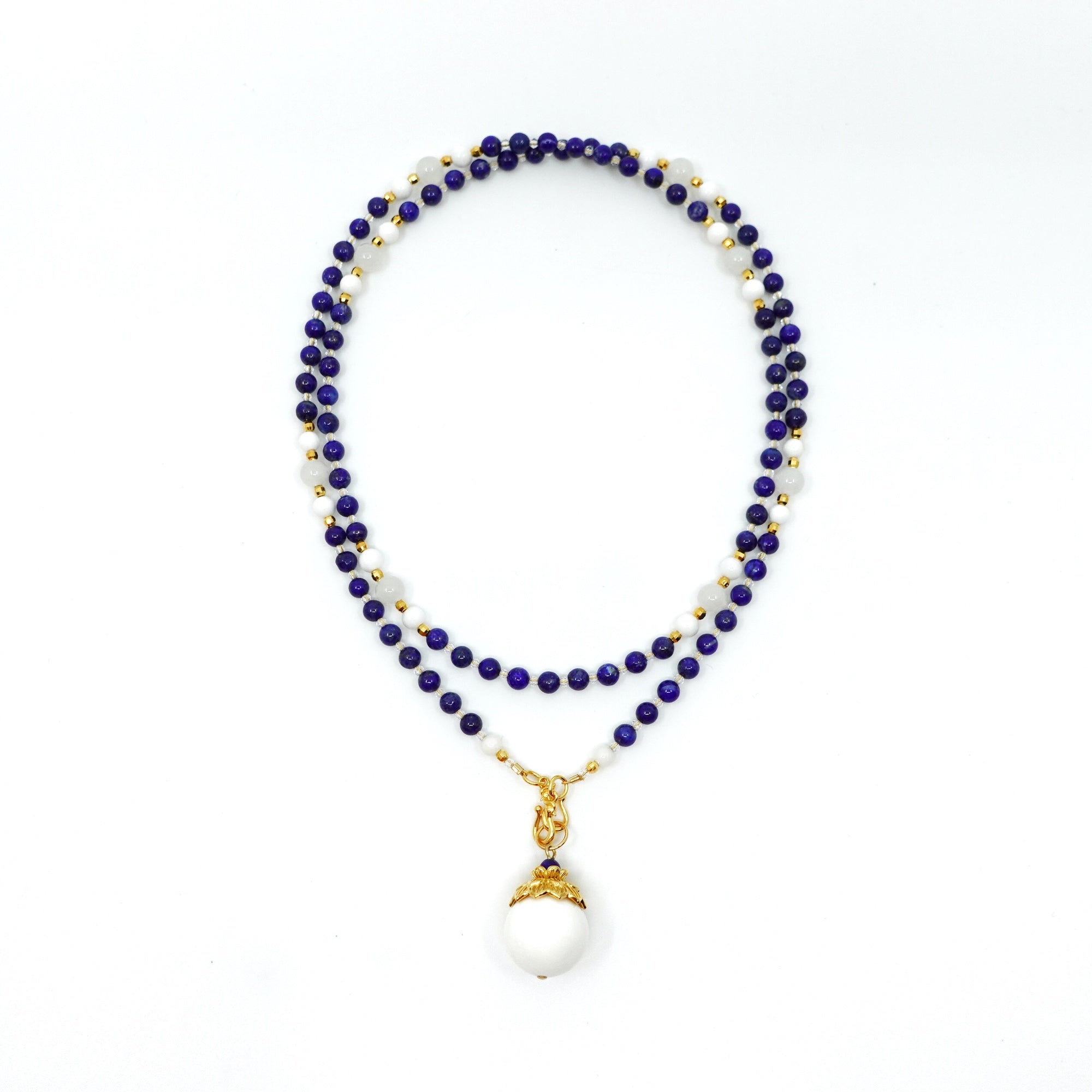 Return to Origin 4mm Lapis Pendant Necklace - Yun Boutique