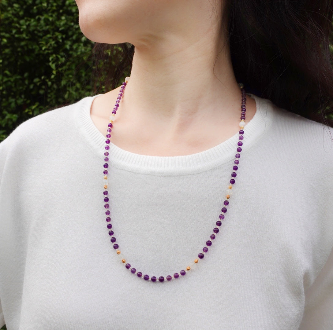 Return to Origin 4mm Amethyst Necklace Set - Yun Boutique