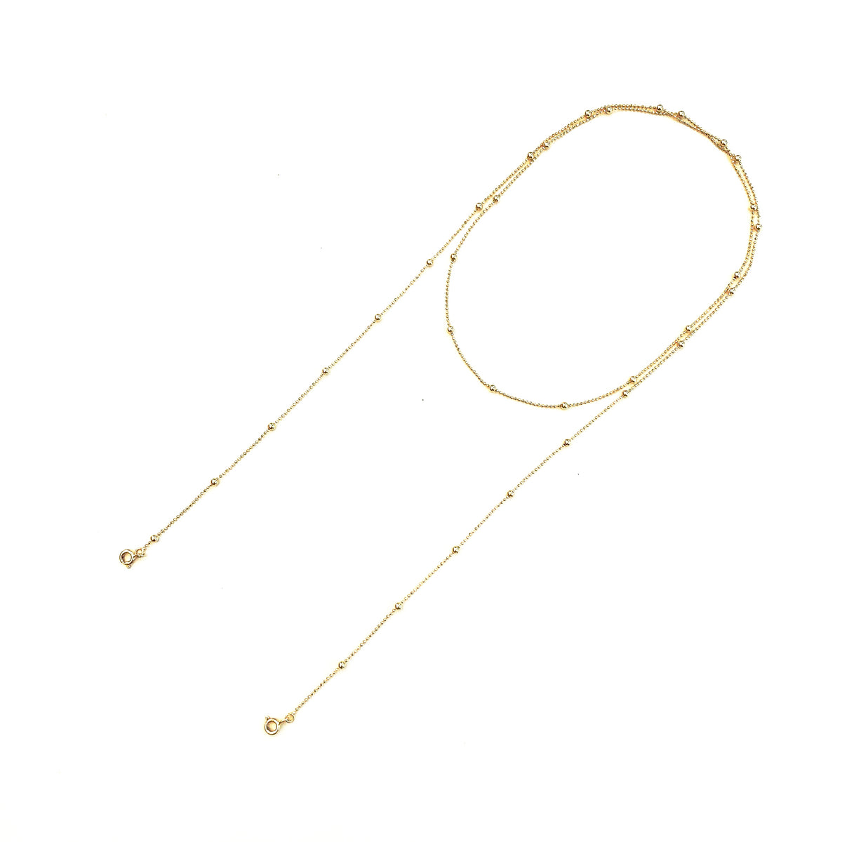 Lariat Tassel Necklace Chain Gold