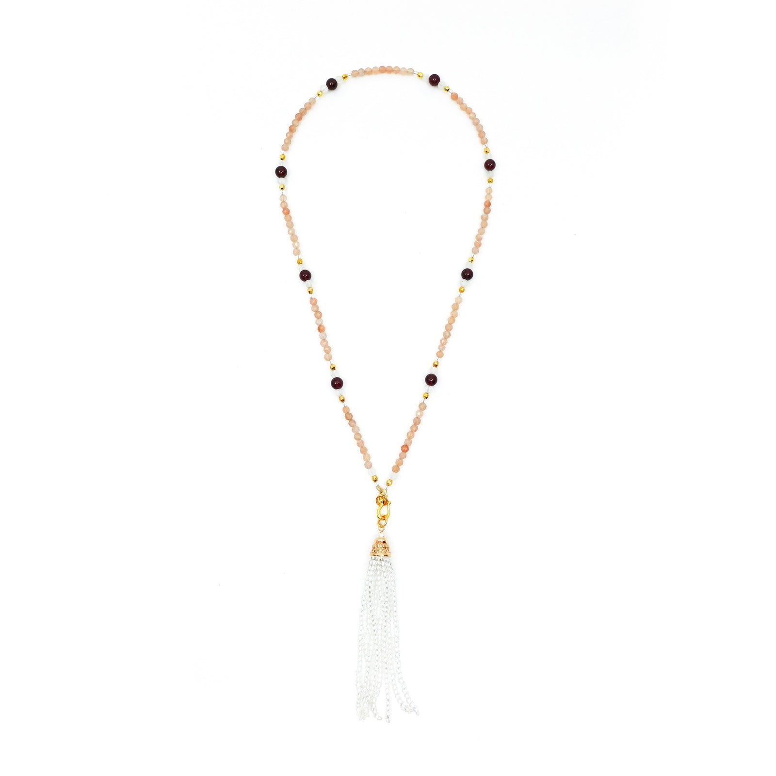 Return to Origin 4mm Sunstone Tassel Necklace - Yun Boutique