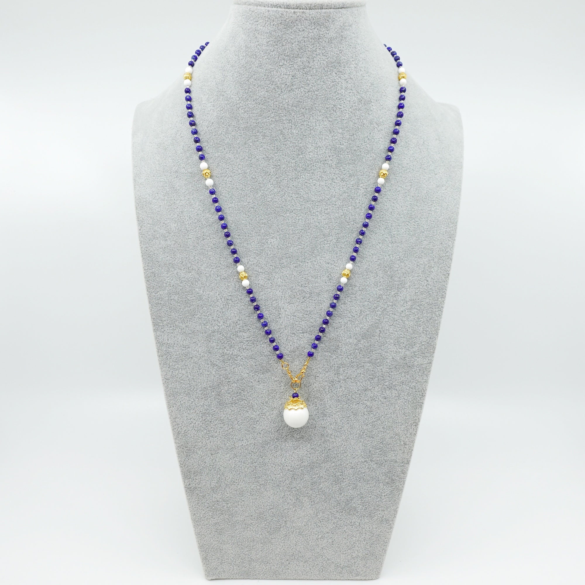 Return to Origin 4mm Lapis Pendant Necklace - Yun Boutique