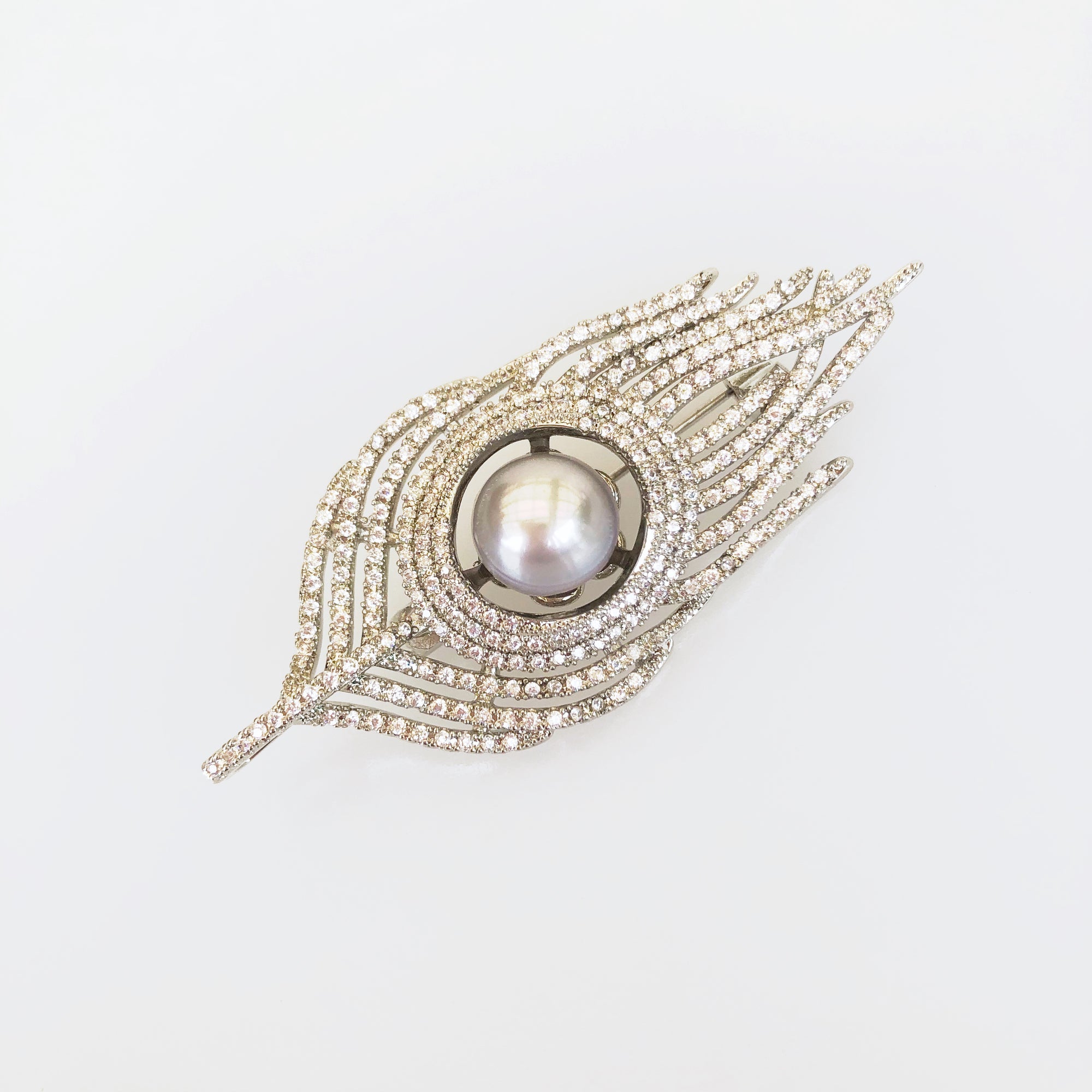 Silver Plated Phoenix Zircon Brooch Pendant