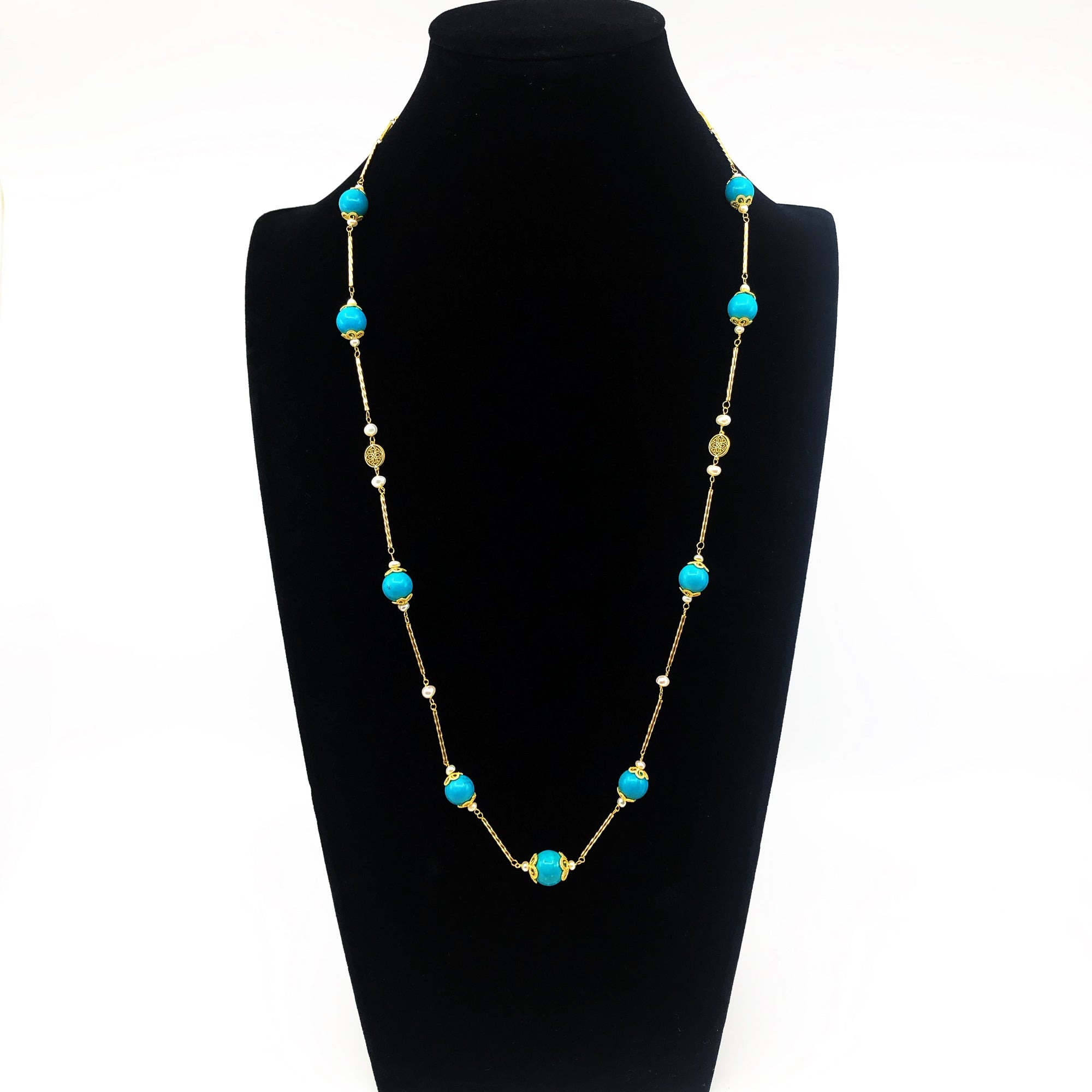 Yun Boutique The Nine Turquoise Opera Necklace