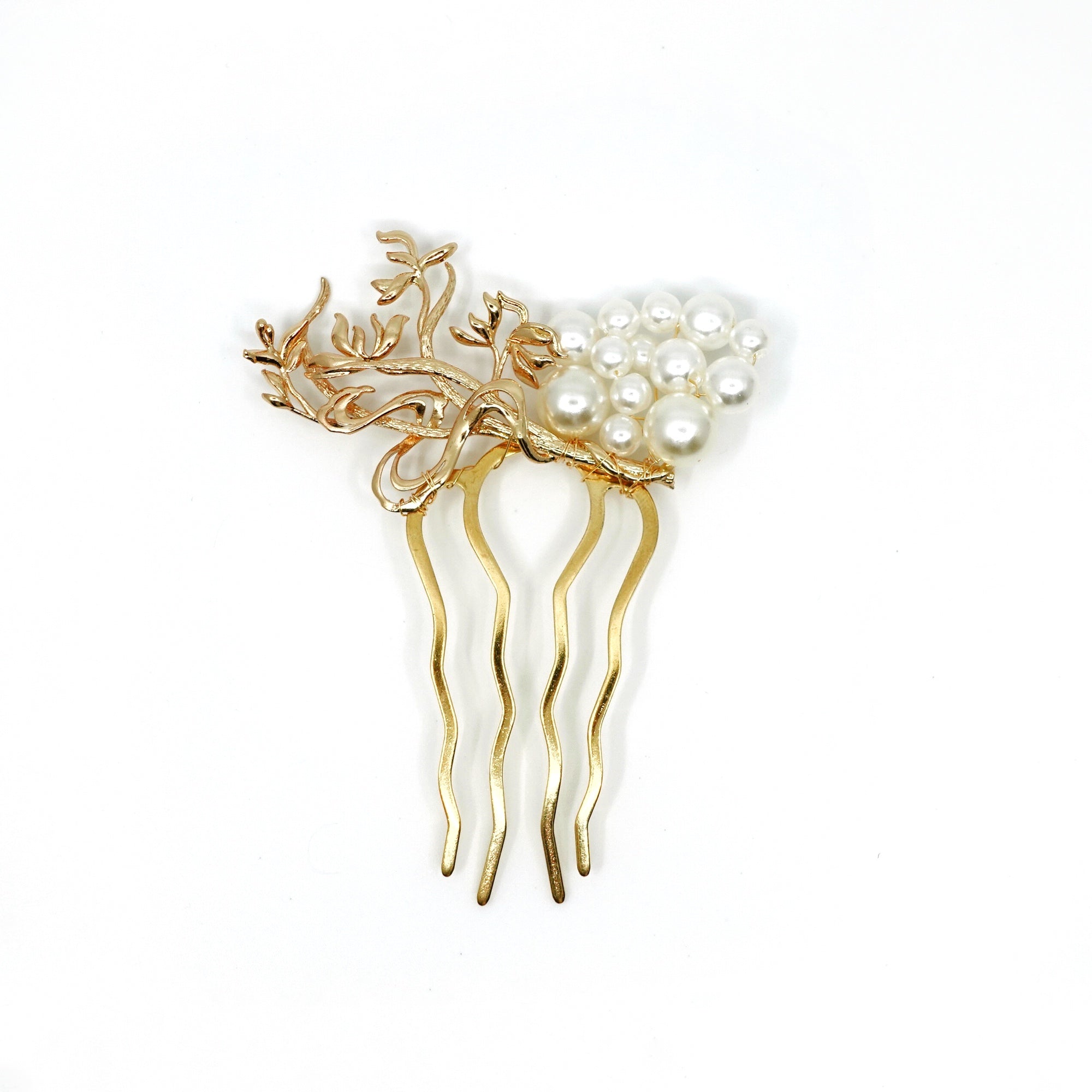 Divine Lotus Hair Comb Gold - Yun Boutique