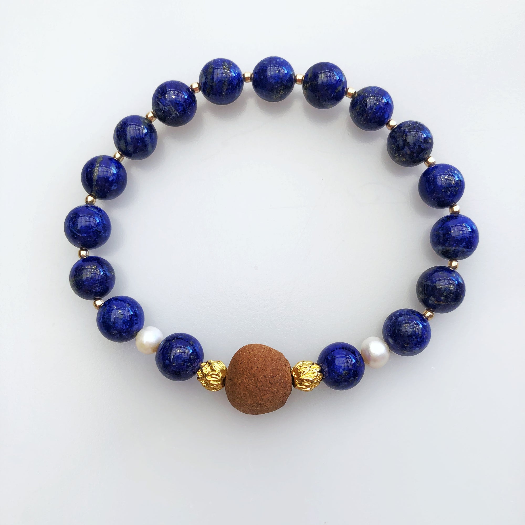 Beaded Lapis Herbal Bracelet