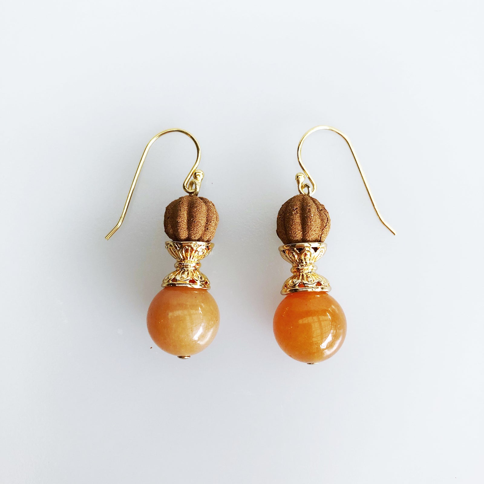 Orange Aventurine Herbal Earrings