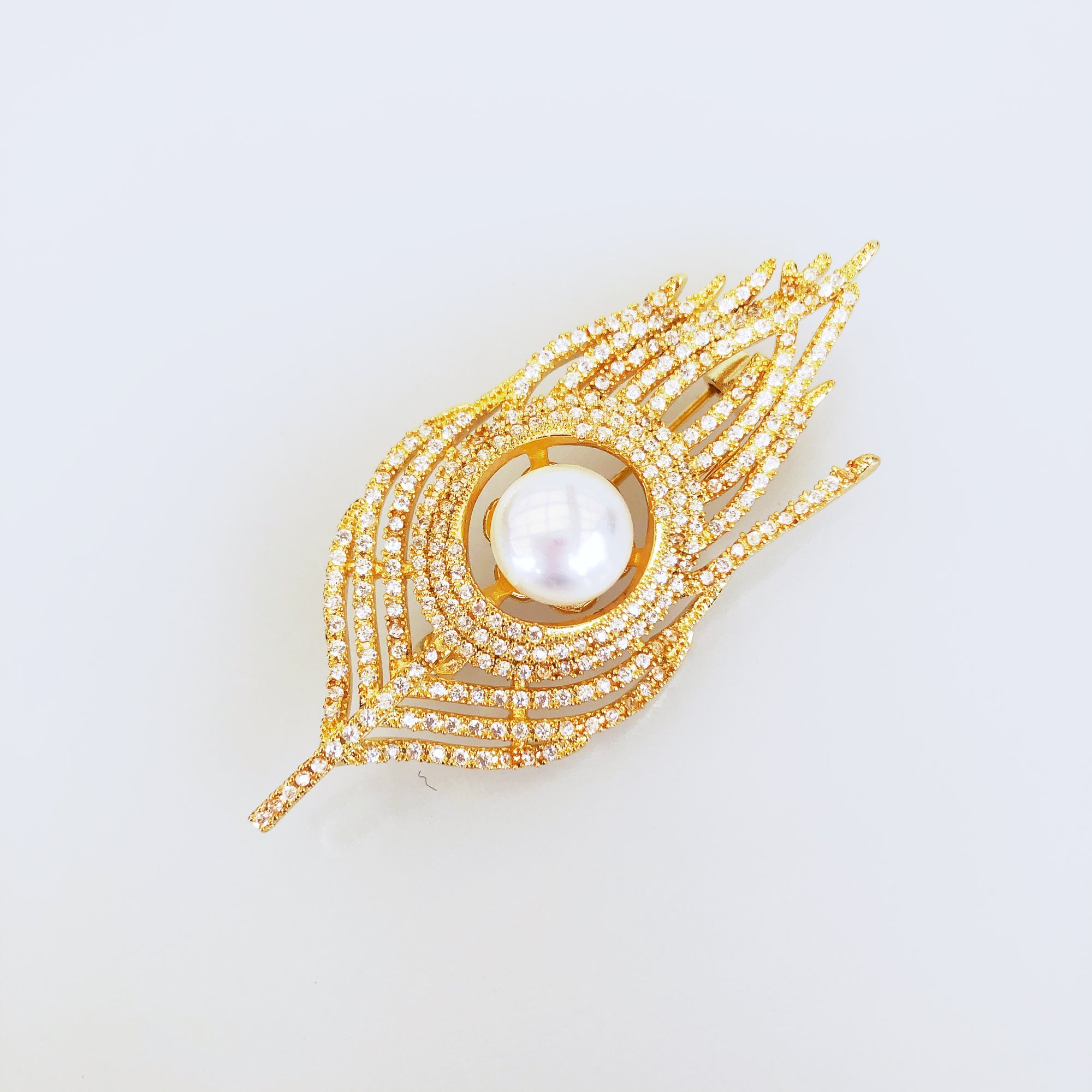 Gold Plated Phoenix Zircon Brooch Pendant