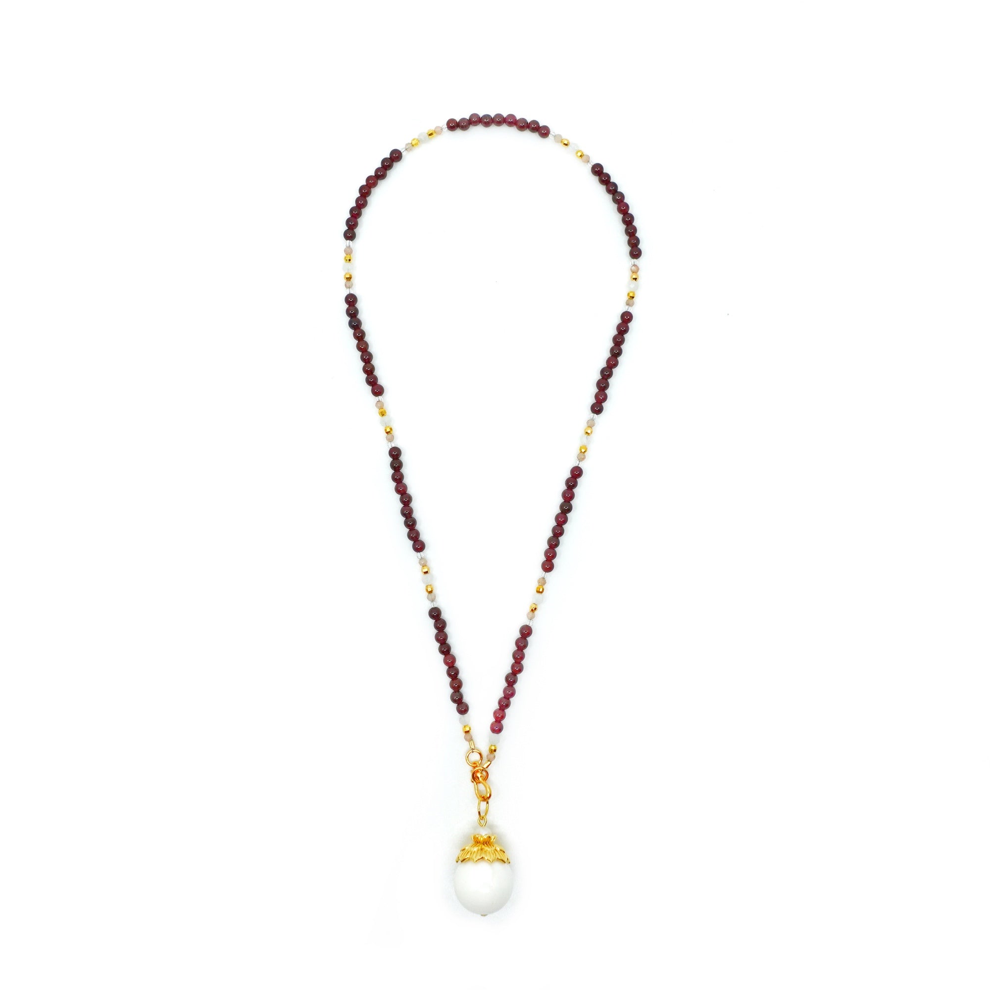 Return to Origin 4mm Garnet Pendant Necklace - Yun Boutique