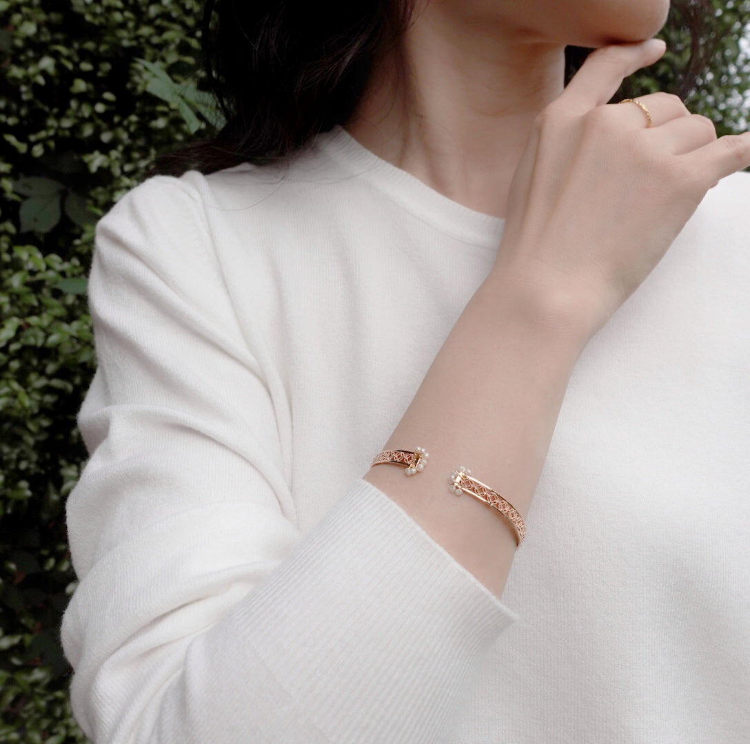 Memory of Ancient Kingdom Bangle Bracelet Gold - Yun Boutique