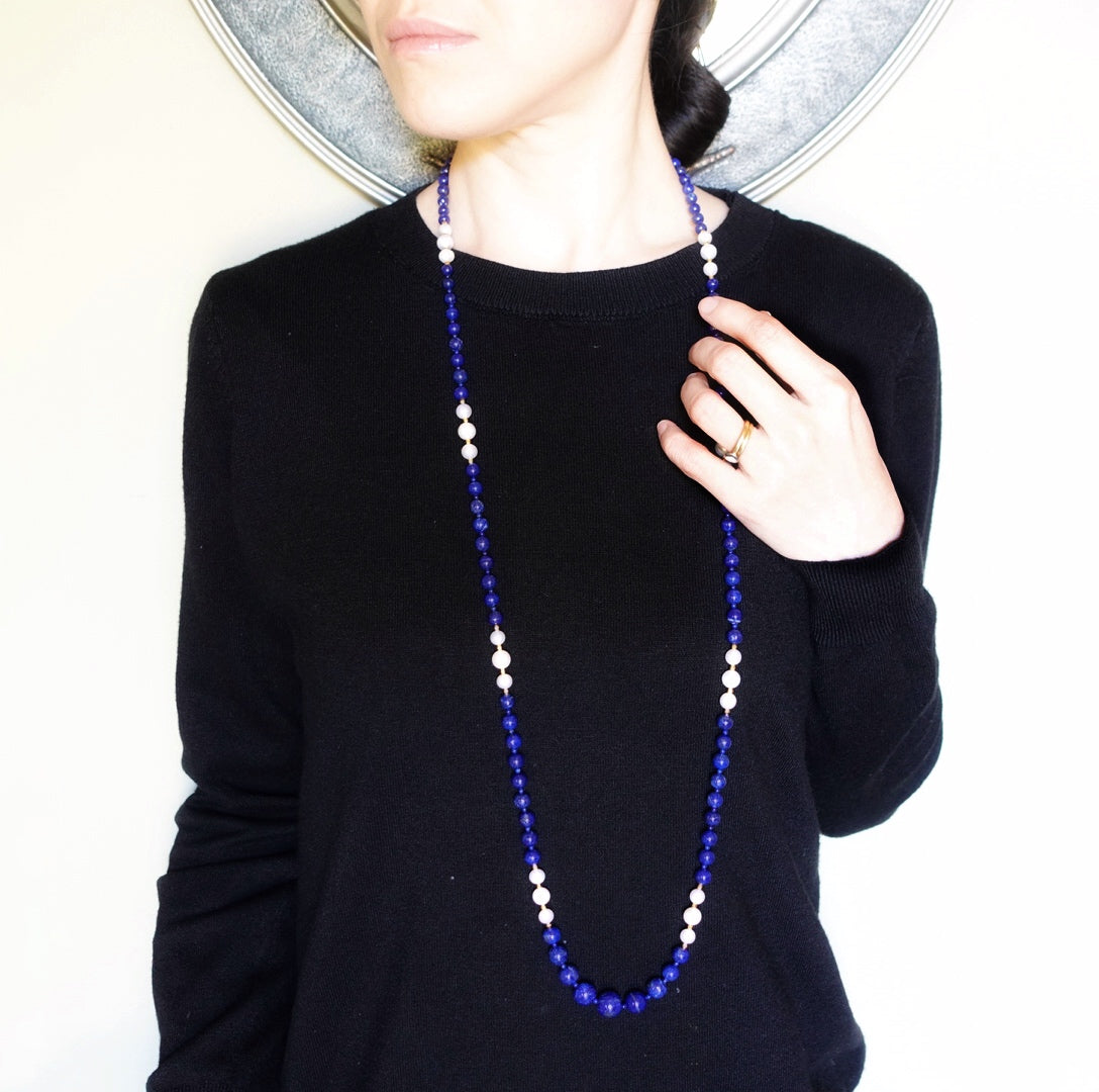 Return to Origin Beaded Lapis Necklace - Yun Boutique