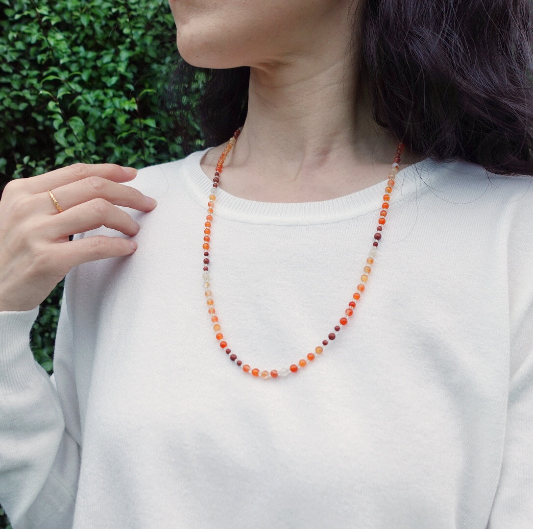 Return to Origin 4mm Carnelian Necklace - Yun Boutique