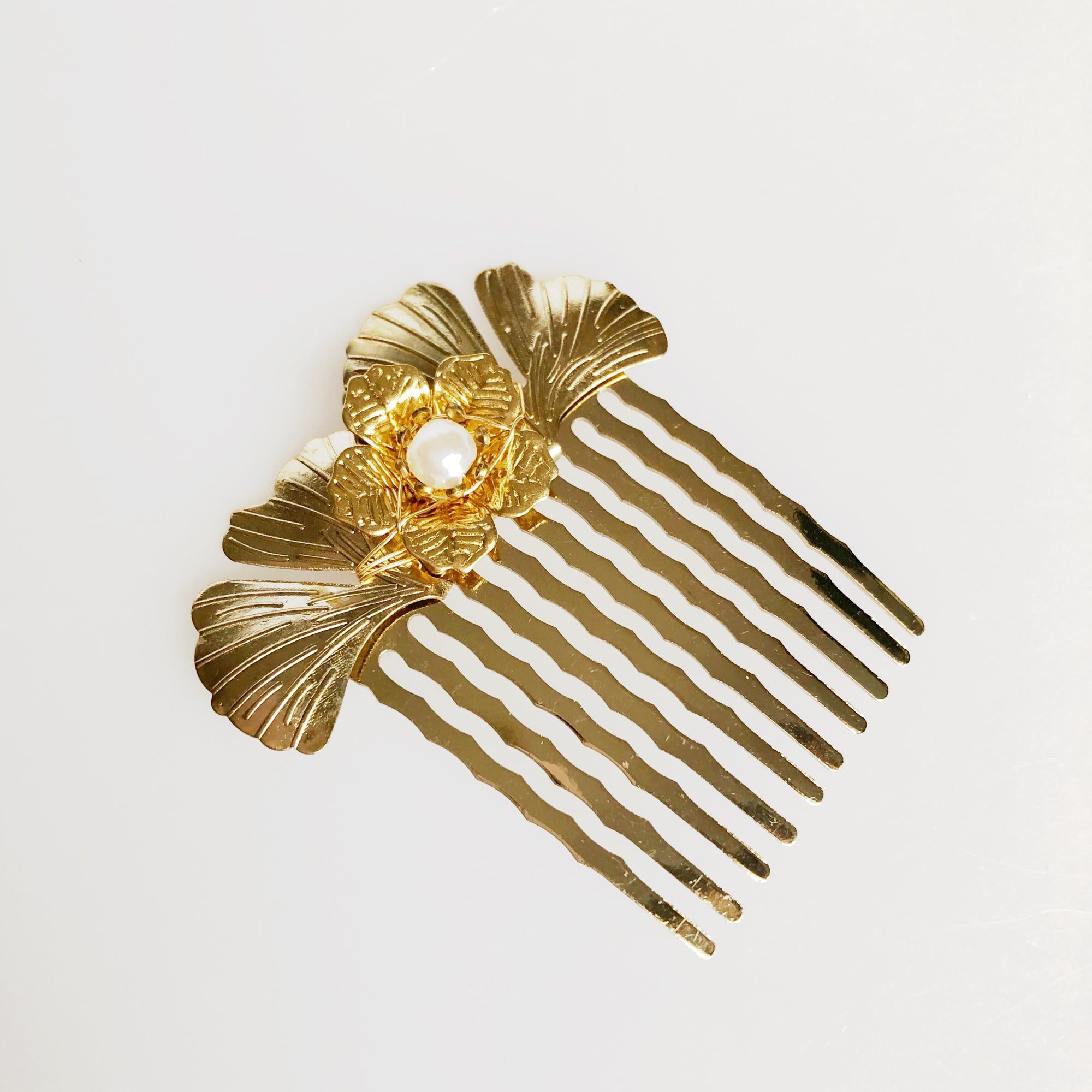 Gold Ginkgo Hair Comb - Yun Boutique