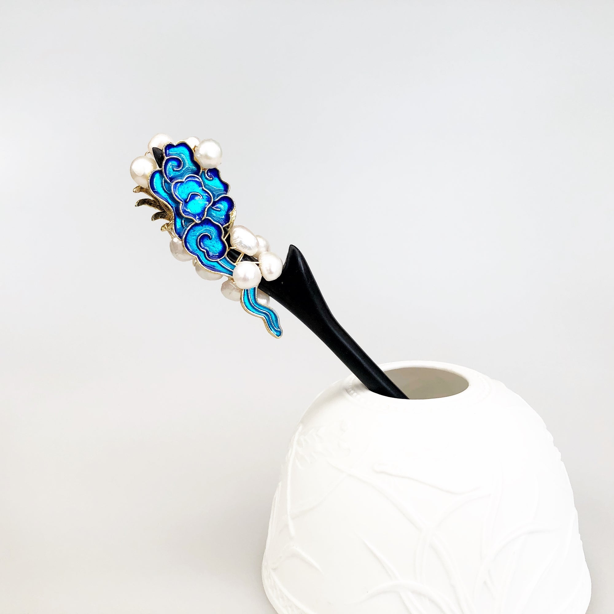 Auspicious Baroque Pearl Wood Hair Stick - Yun Boutique