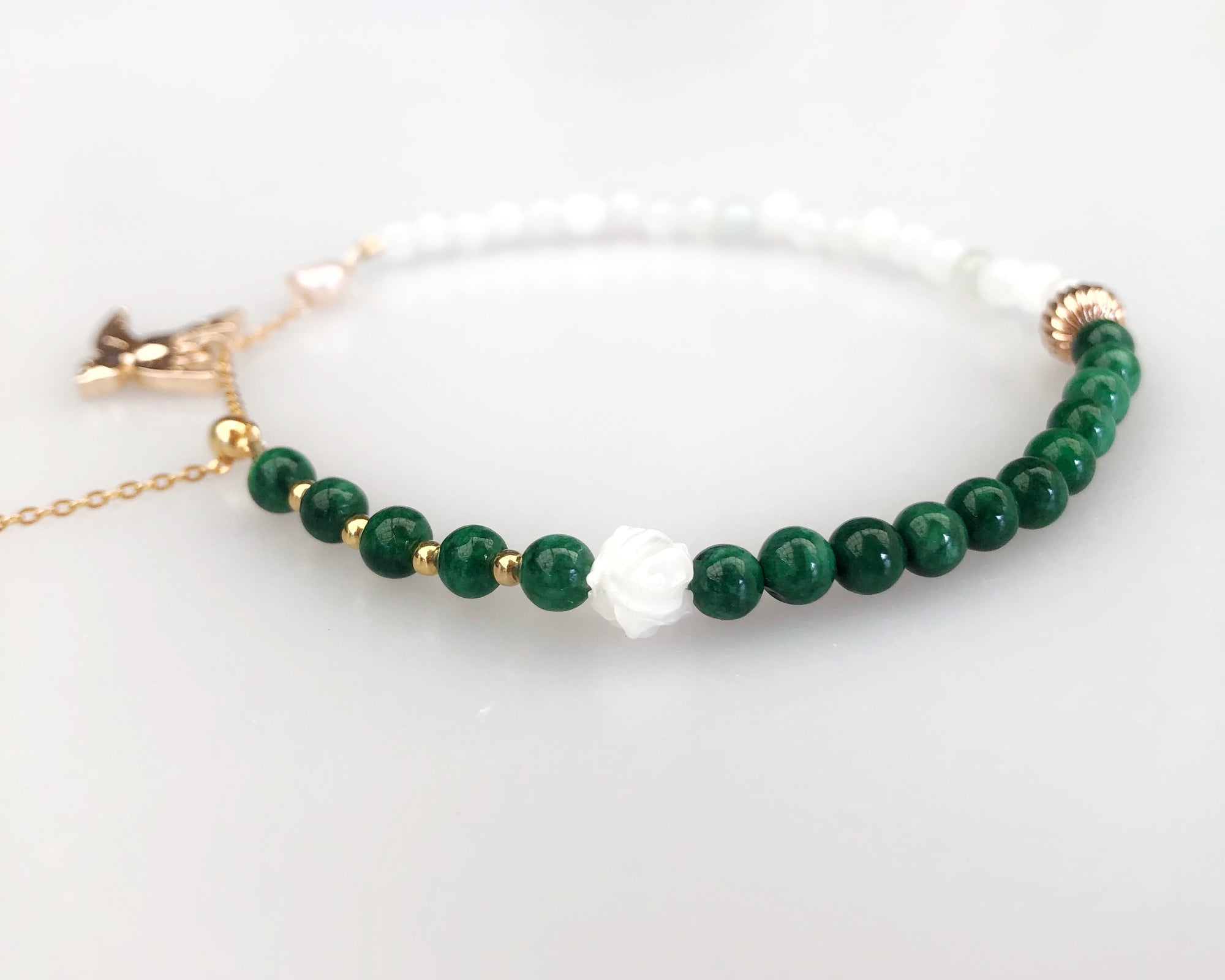 Bird and Flower Jadeite Bracelet - Yun Boutique