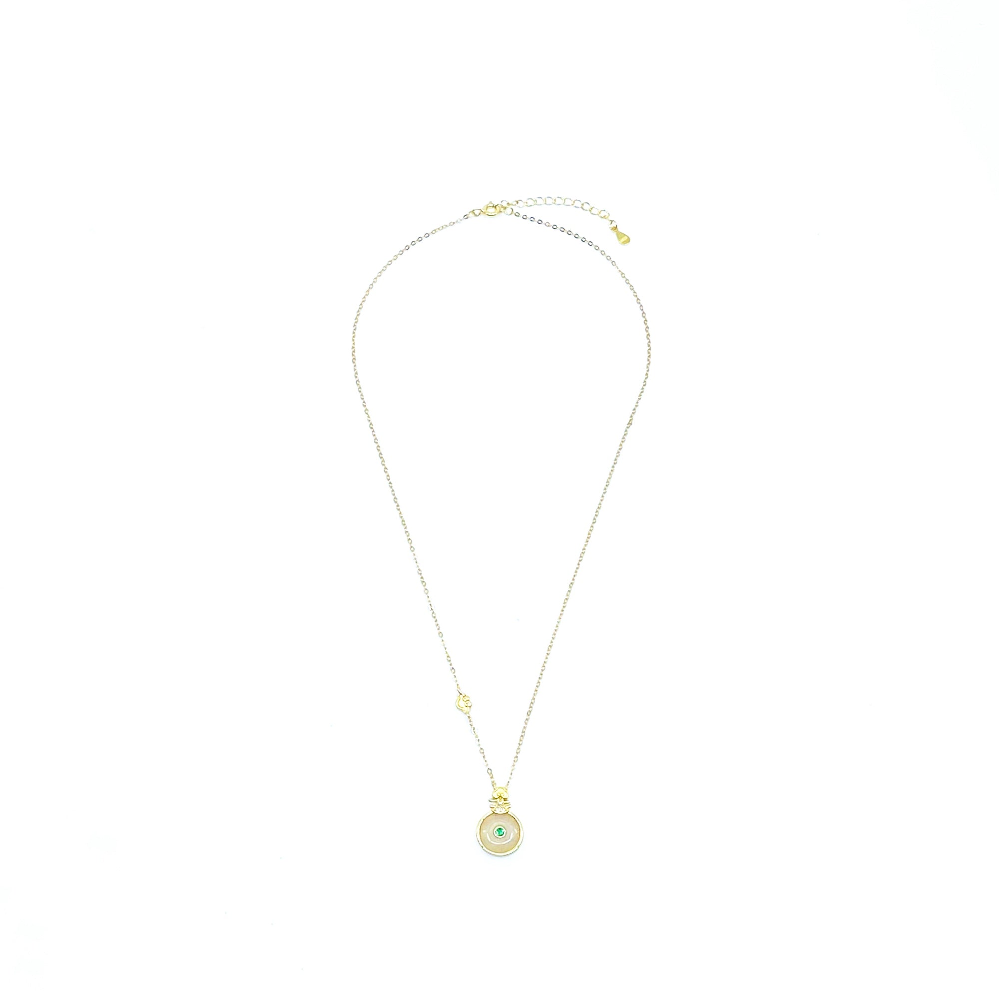 Yun Boutique Gold Pipa White Jade Necklace