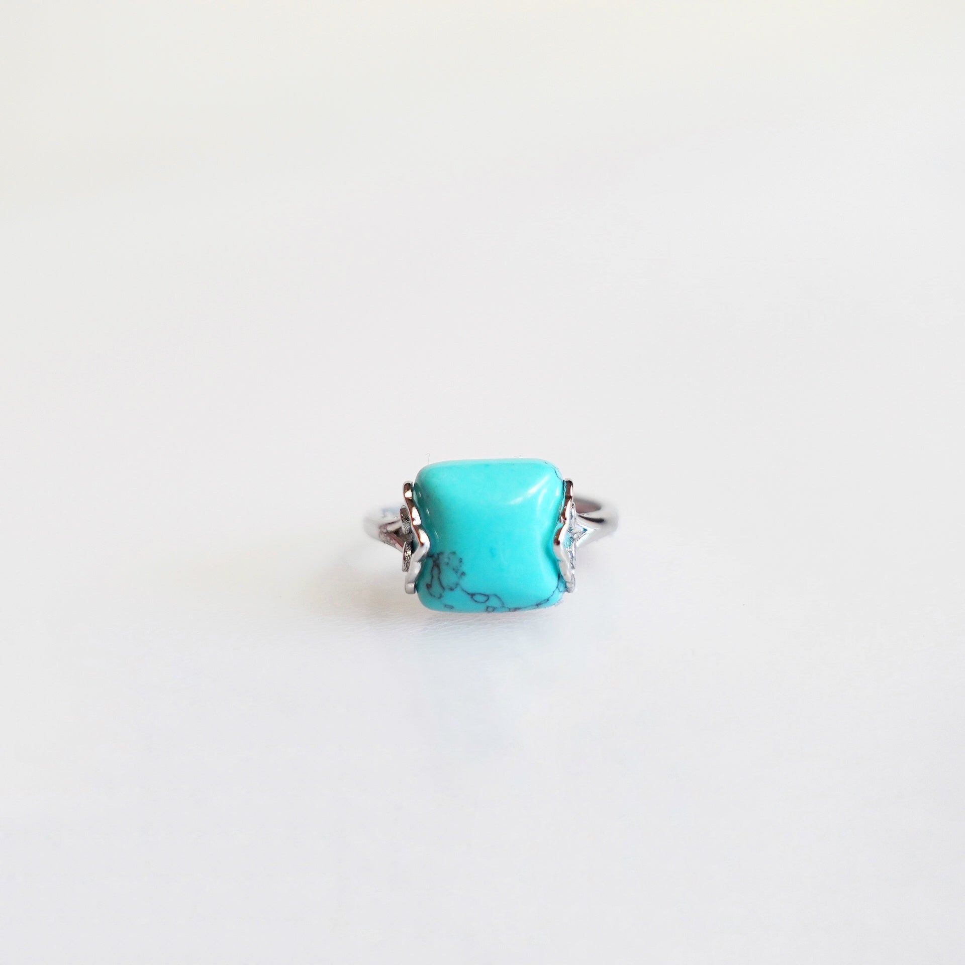 Turquoise ring, cocktail ring, sterling silver ring, vintage ring, silver rings for women, square ring, handmade ring, real silver rings, 925 ring, boutique ring, Asian ring, Yun Boutique Ring