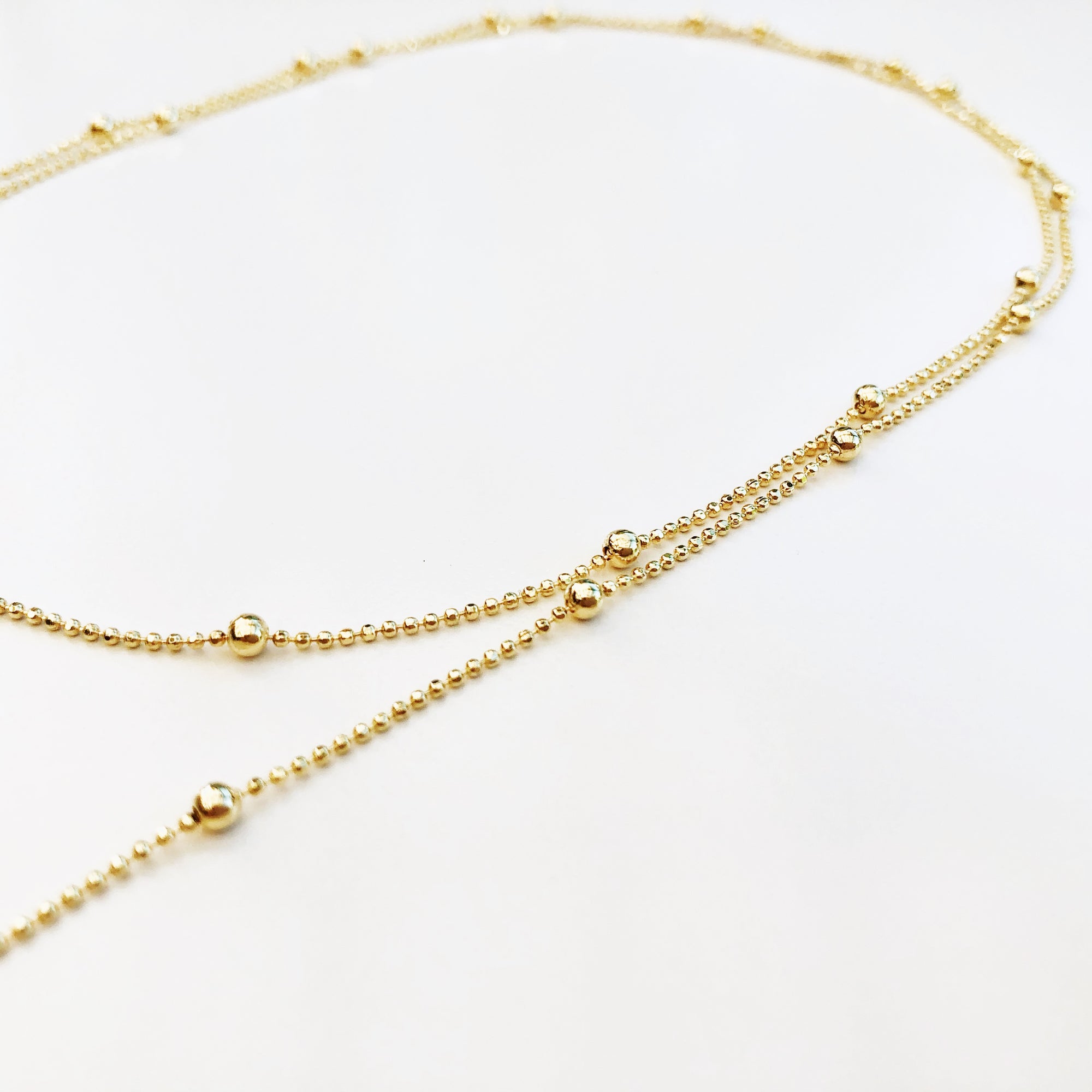 Lariat Tassel Necklace Chain Gold