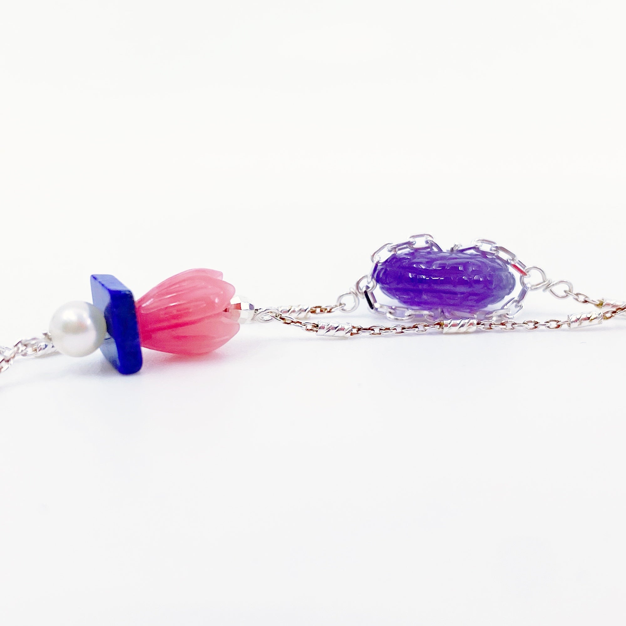 Yun Boutique The Nine Purple Gemstone and Flower Necklace