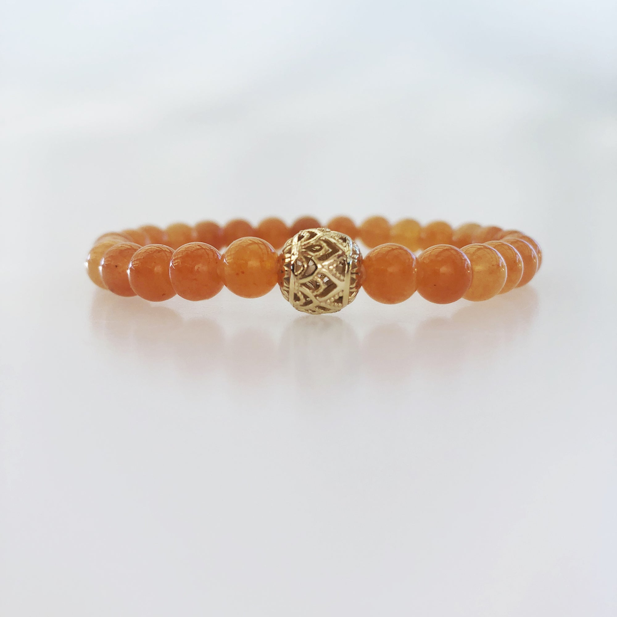 Orange Aventurine Lotus Bracelet