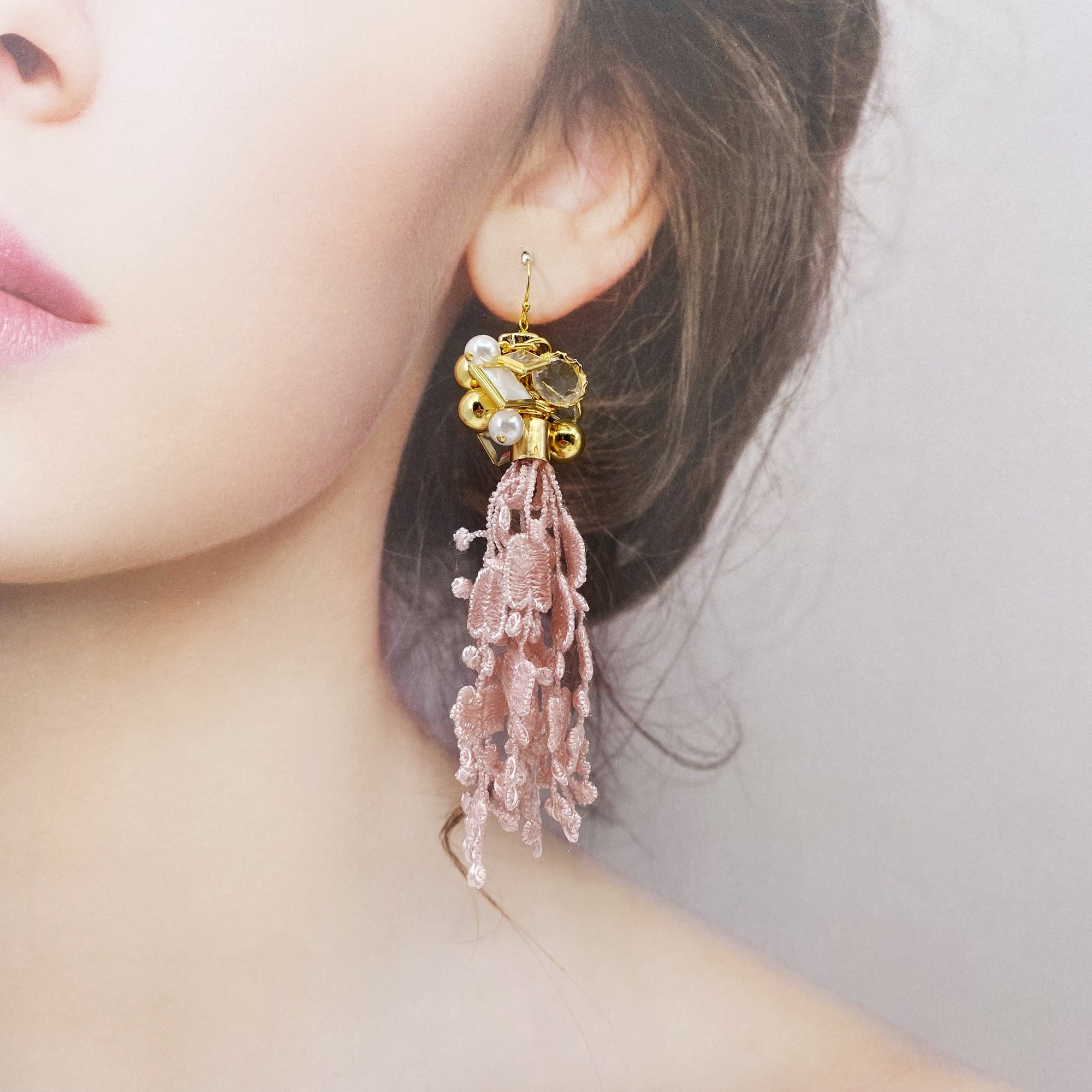 Pink Lace Earrings - Yun Boutique