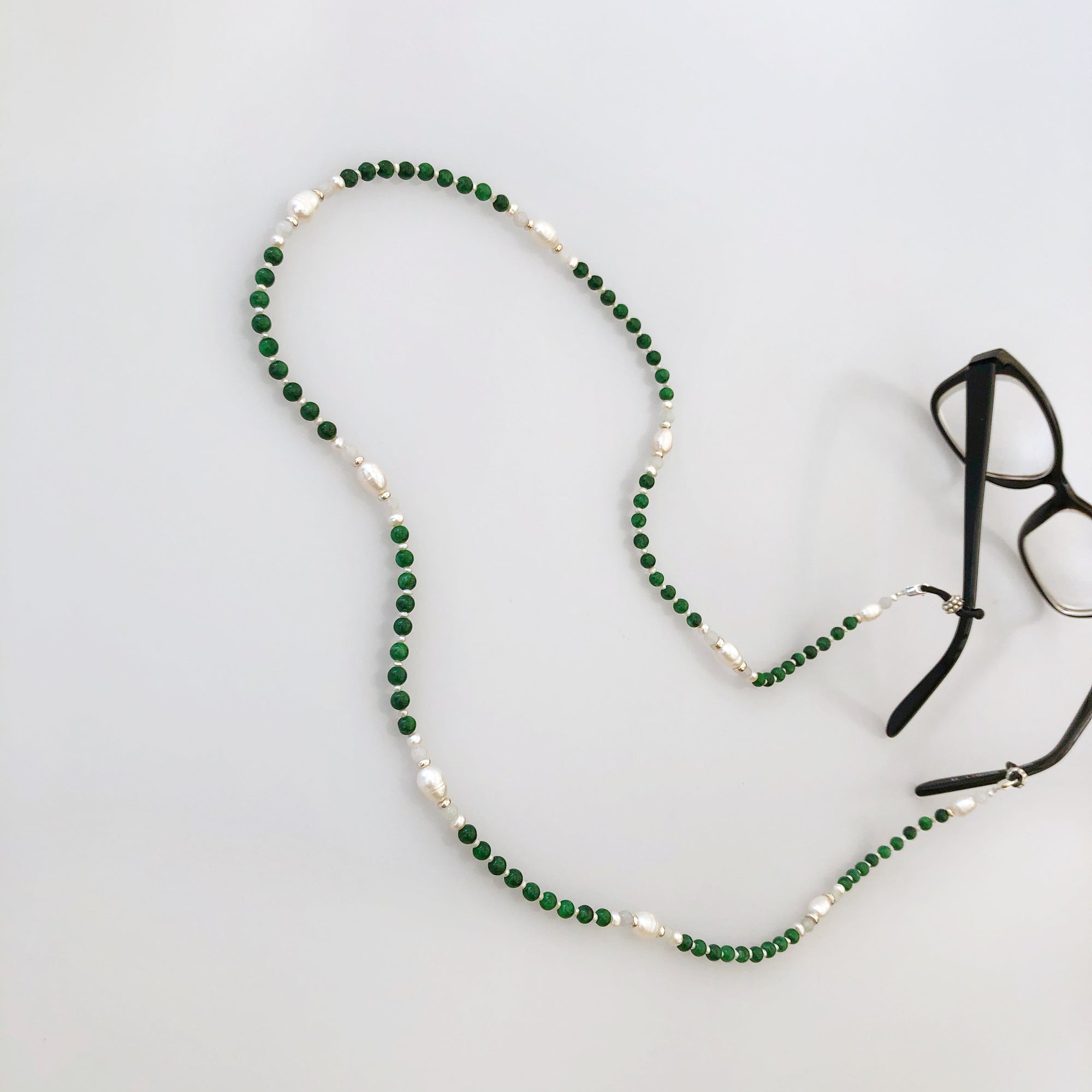 Return to Origin Green Jade Lariat Necklace