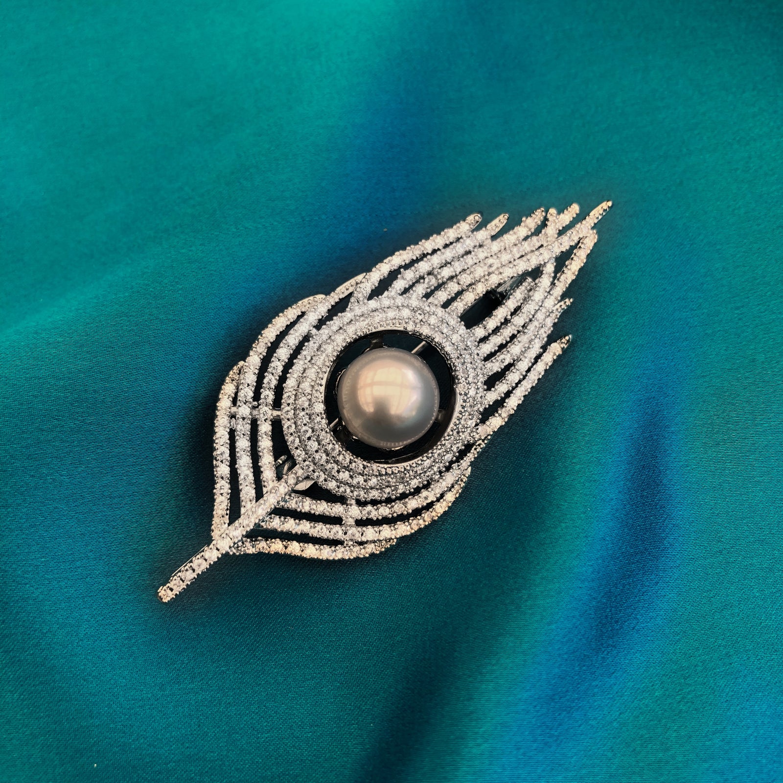 Silver Plated Phoenix Zircon Brooch Pendant