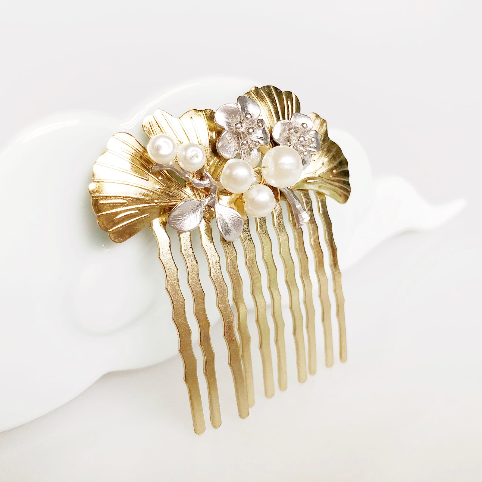 Dual-Tone Ginkgo Hair Comb - Yun Boutique