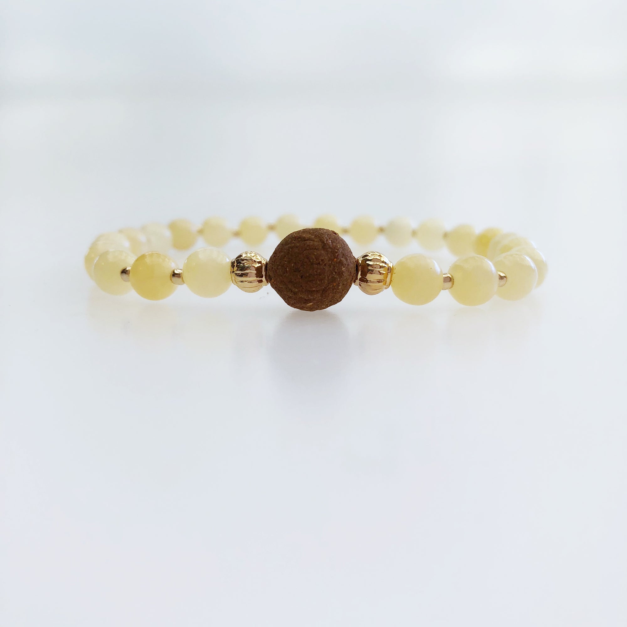 Beaded Amber Herbal Bead Bracelet