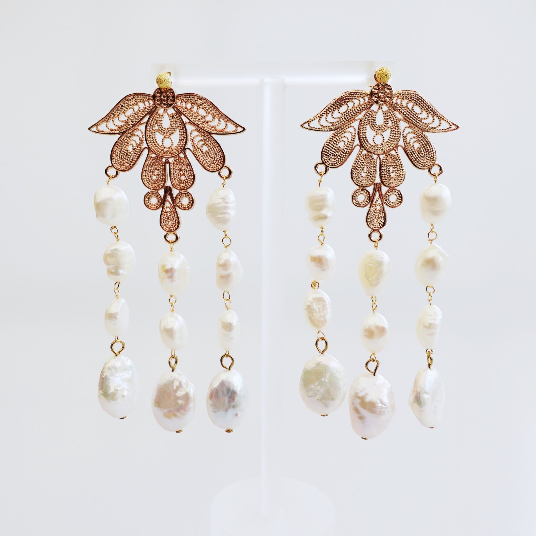 Gold Filigree Phoenix Statement Earrings - Yun Boutique