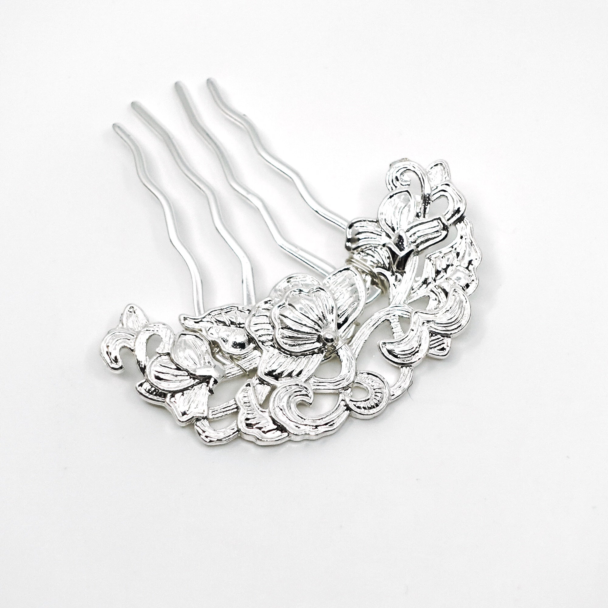 Tree Peony Hair Comb Silver - Yun Boutique