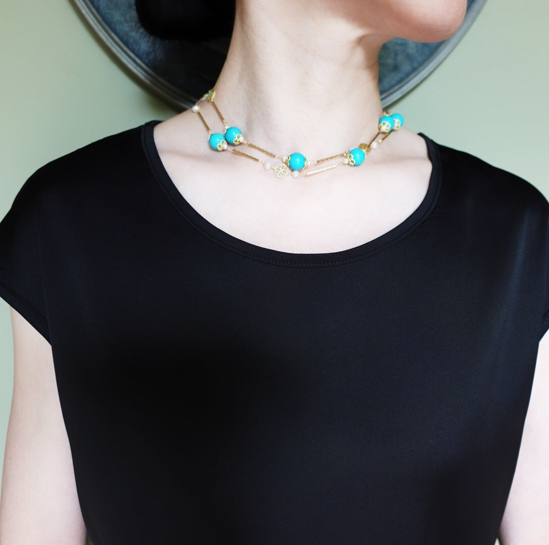 Yun Boutique The Nine Turquoise Opera Necklace