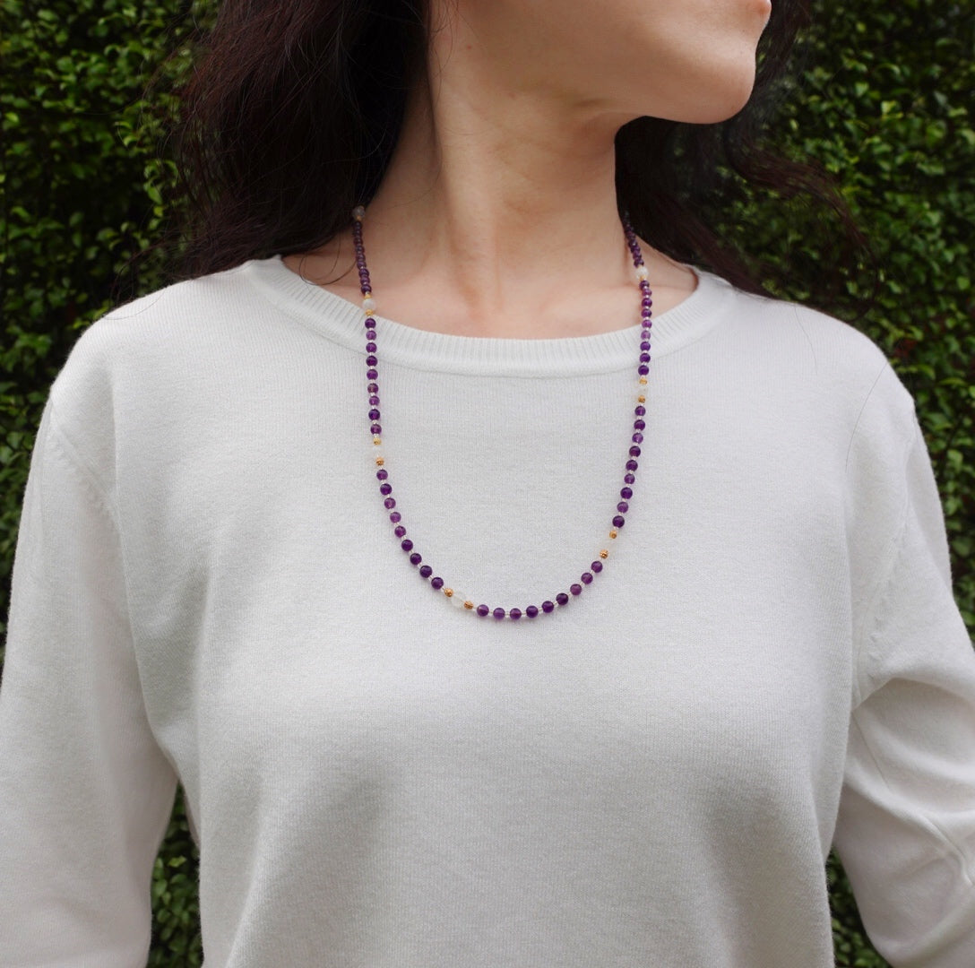 Return to Origin 4mm Amethyst Necklace Set - Yun Boutique