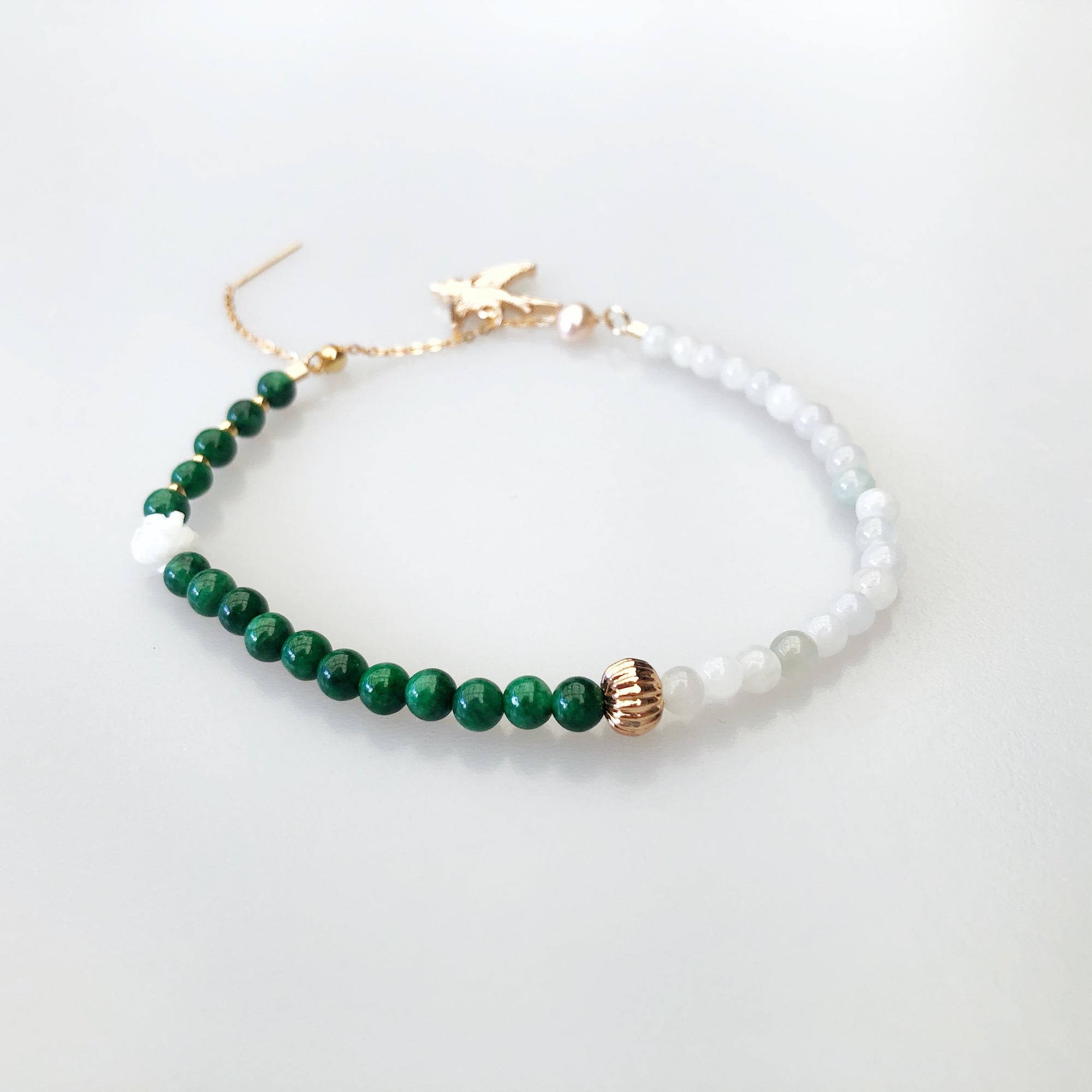 Bird and Flower Jadeite Bracelet - Yun Boutique